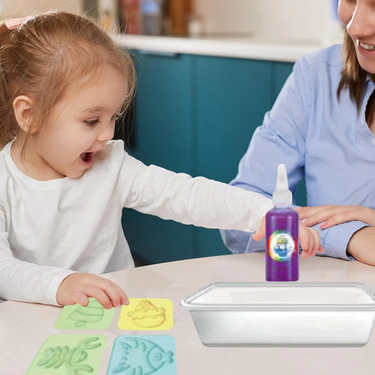 اسباب بازی آبی جادویی، اسباب بازی آبی دست ساز، اسباب بازی آبی خلاقانه، کیت ژل آبی آکواریومی، کیت ژل قالب اقیانوسی موجودات دریایی دست ساز برای کودکان 3-12 سال