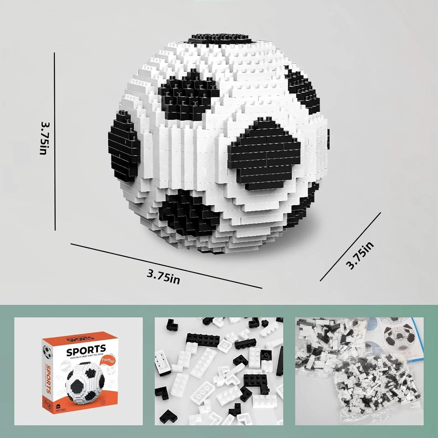 مجموعه بلوک های ساختمانی توپ فوتبال، 850 قطعه اسباب بازی آموزشی STEM برای کودکان و بزرگسالان، پازل فکری خلاقانه و چالش برانگیز، هدیه تولد برای طرفداران فوتبال، دکوراسیون منزل، دفتر کار، کلاس درس مجموعه بلوک های ساختمانی توپ فوتبال، 850 قطعه اسباب بازی آموزشی STEM برای کودکان و بزرگسالان، پازل فکری خلاقانه و چالش برانگیز، هدیه تولد برای طرفداران فوتبال، دکوراسیون منزل، دفتر کار، کلاس درس