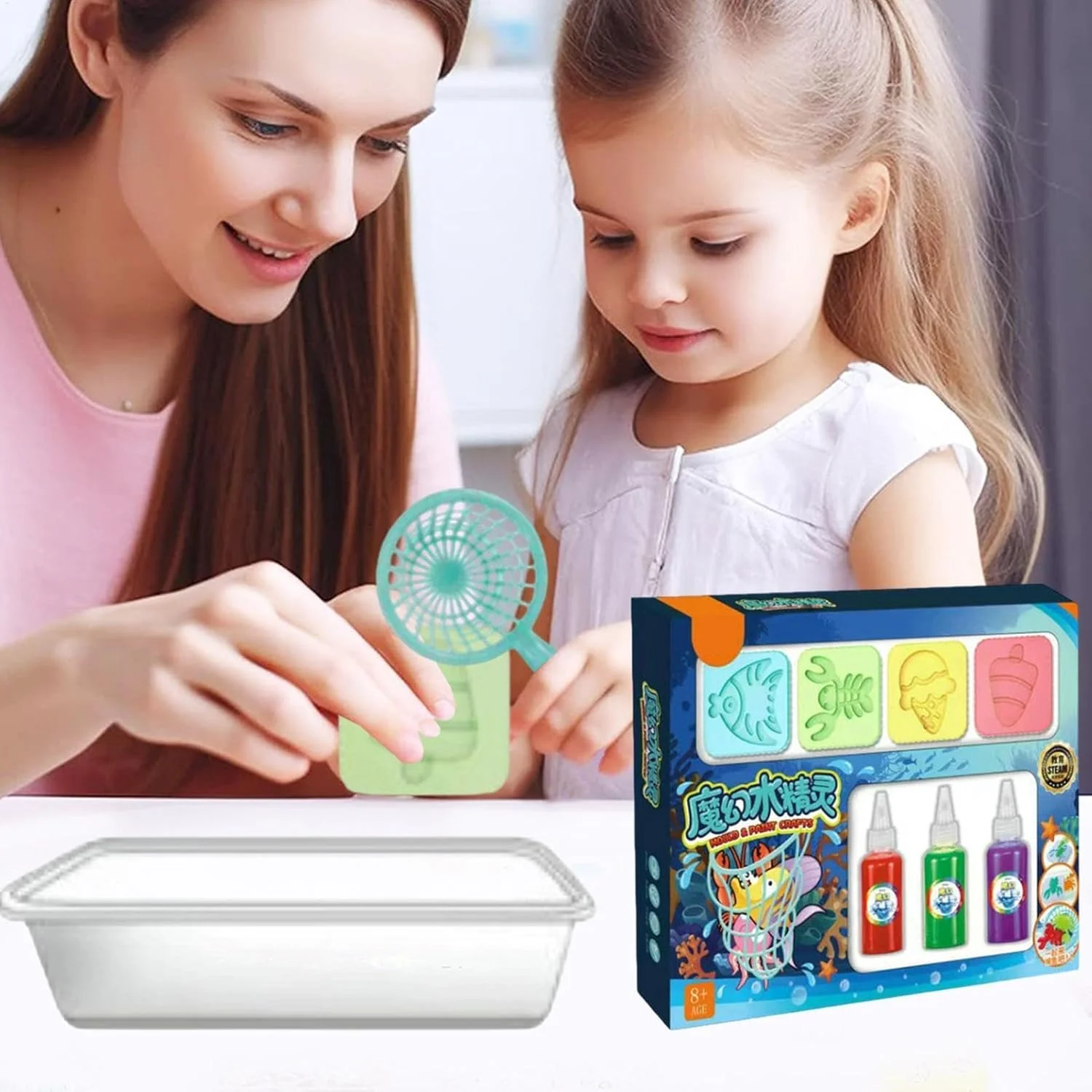 اسباب بازی آبی جادویی، اسباب بازی آبی دست ساز، اسباب بازی آبی خلاقانه، کیت ژل آبی آکواریومی، کیت ژل قالب اقیانوسی موجودات دریایی دست ساز برای کودکان 3-12 سال