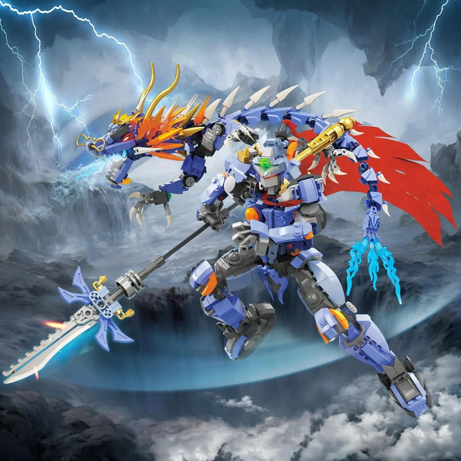 مجموعه ساخت اژدهای مکانیکی، مدل جنگجوی اژدهای جالب با نیزه بلند، مدل بلوک های ساختمانی یینگ لانگ با پایه نمایش، ایده هدیه برای کلکسیونرها، کودکان و بزرگسالان (1318 قطعه) مجموعه ساخت اژدهای مکانیکی، مدل جنگجوی اژدهای جالب با نیزه بلند، مدل بلوک های ساختمانی یینگ لانگ با پایه نمایش، ایده هدیه برای کلکسیونرها، کودکان و بزرگسالان (1318 قطعه)