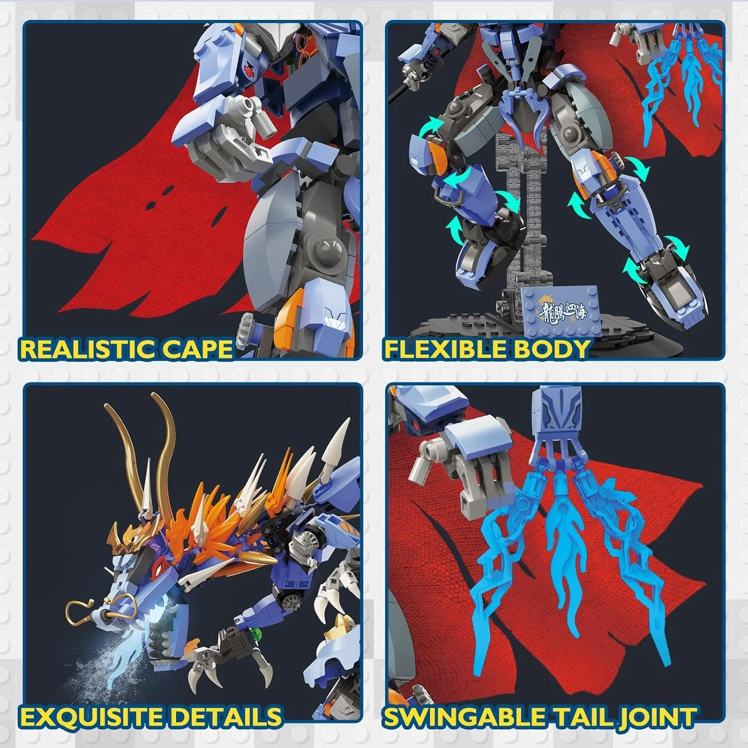 مجموعه ساخت اژدهای مکانیکی، مدل جنگجوی اژدهای جالب با نیزه بلند، مدل بلوک های ساختمانی یینگ لانگ با پایه نمایش، ایده هدیه برای کلکسیونرها، کودکان و بزرگسالان (1318 قطعه) مجموعه ساخت اژدهای مکانیکی، مدل جنگجوی اژدهای جالب با نیزه بلند، مدل بلوک های ساختمانی یینگ لانگ با پایه نمایش، ایده هدیه برای کلکسیونرها، کودکان و بزرگسالان (1318 قطعه)