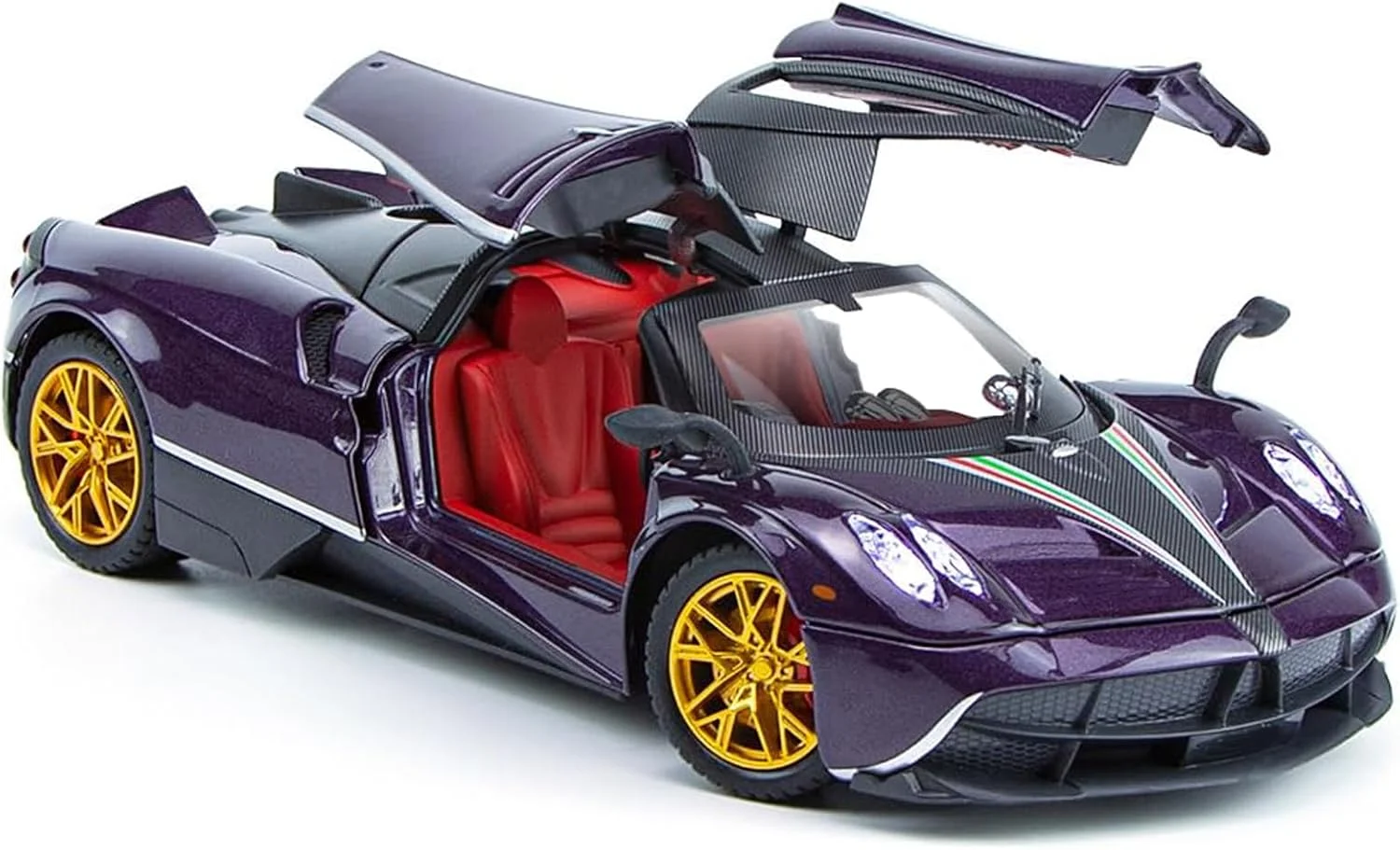 مدل ماشین اسباب بازی - مقیاس 1/24 آلیاژ بنفش کلکسیونی با چراغ و صدا، وسیله نقلیه دایکاست عقب کش، درب های بال مرغی، فرمان و جلوه های صوتی مدل ماشین اسباب بازی - مقیاس 1/24 آلیاژ بنفش کلکسیونی با چراغ و صدا، وسیله نقلیه دایکاست عقب کش، درب های بال مرغی، فرمان و جلوه های صوتی