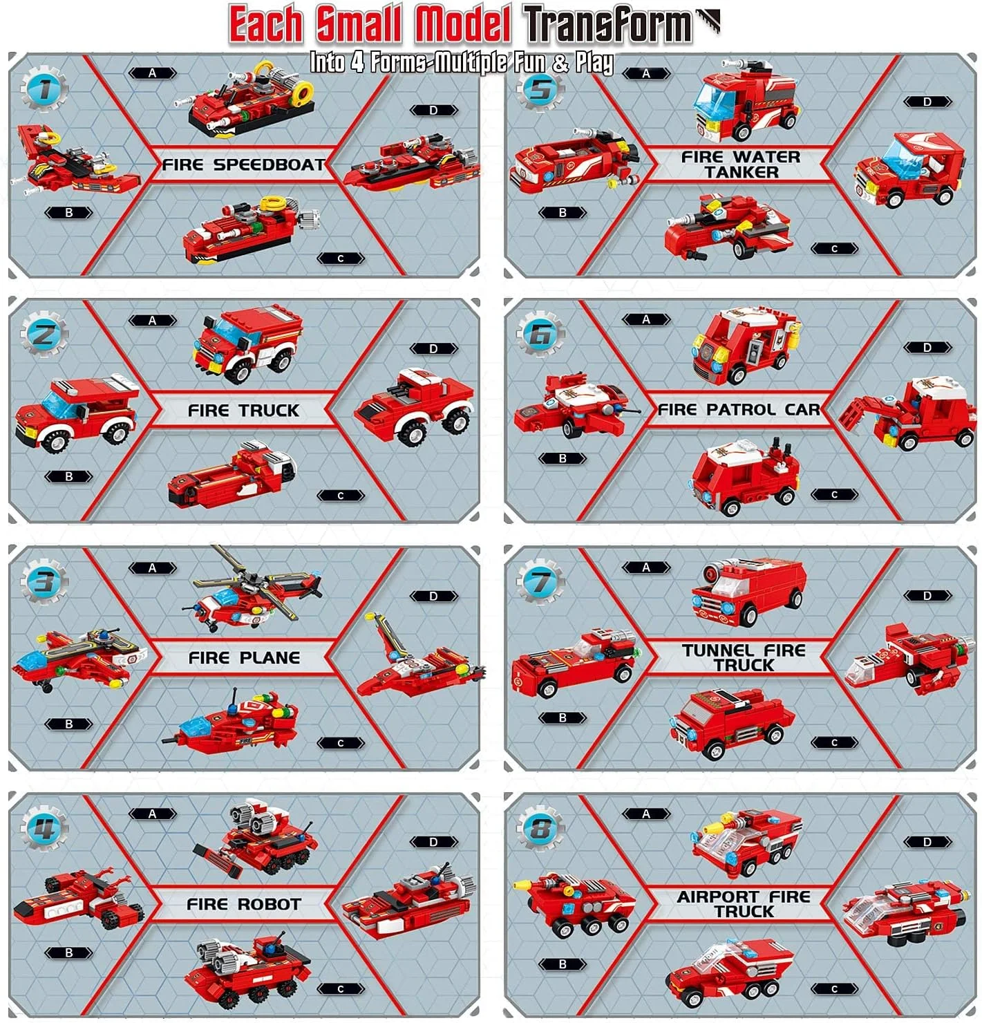 مجموعه ساختنی ربات آتش نشانی KASTWAVE STEM - 836 قطعه بلوک ساختمانی خلاقانه، اسباب بازی آموزشی 35 در 1 برای کودکان 6 سال به بالا، برای پسران مجموعه ساختنی ربات آتش نشانی KASTWAVE STEM - 836 قطعه بلوک ساختمانی خلاقانه، اسباب بازی آموزشی 35 در 1 برای کودکان 6 سال به بالا، برای پسران