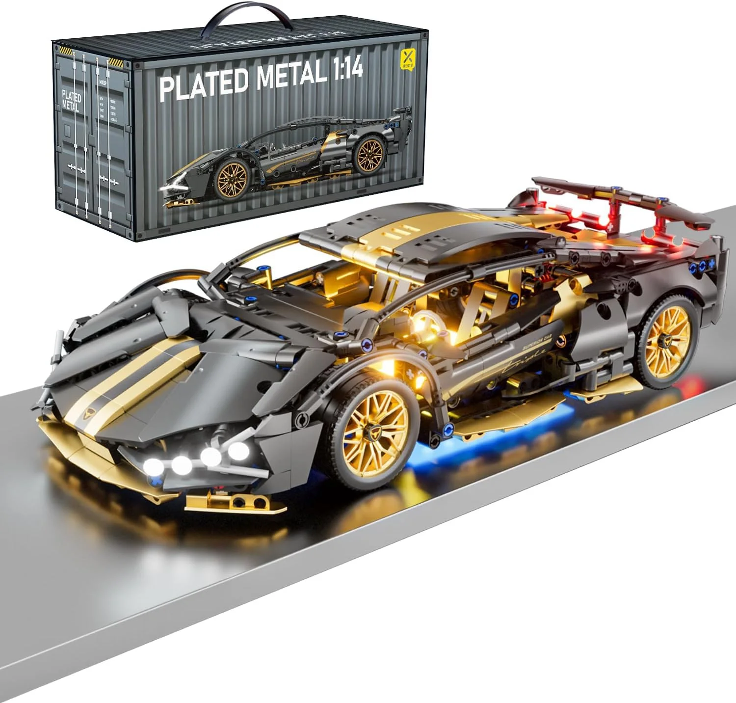 مجموعه بلوک ساخت ماشین مسابقه ای برای بزرگسالان، مدل مهندسی ماشین مسابقه در مقیاس 1:14 با چراغ های ال ای دی، مناسب برای مردان، نوجوانان، پسران، طرفداران سوپراسپرت 8 سال به بالا، +1000 قطعه مجموعه بلوک ساخت ماشین مسابقه ای برای بزرگسالان، مدل مهندسی ماشین مسابقه در مقیاس 1:14 با چراغ های ال ای دی، مناسب برای مردان، نوجوانان، پسران، طرفداران سوپراسپرت 8 سال به بالا، +1000 قطعه