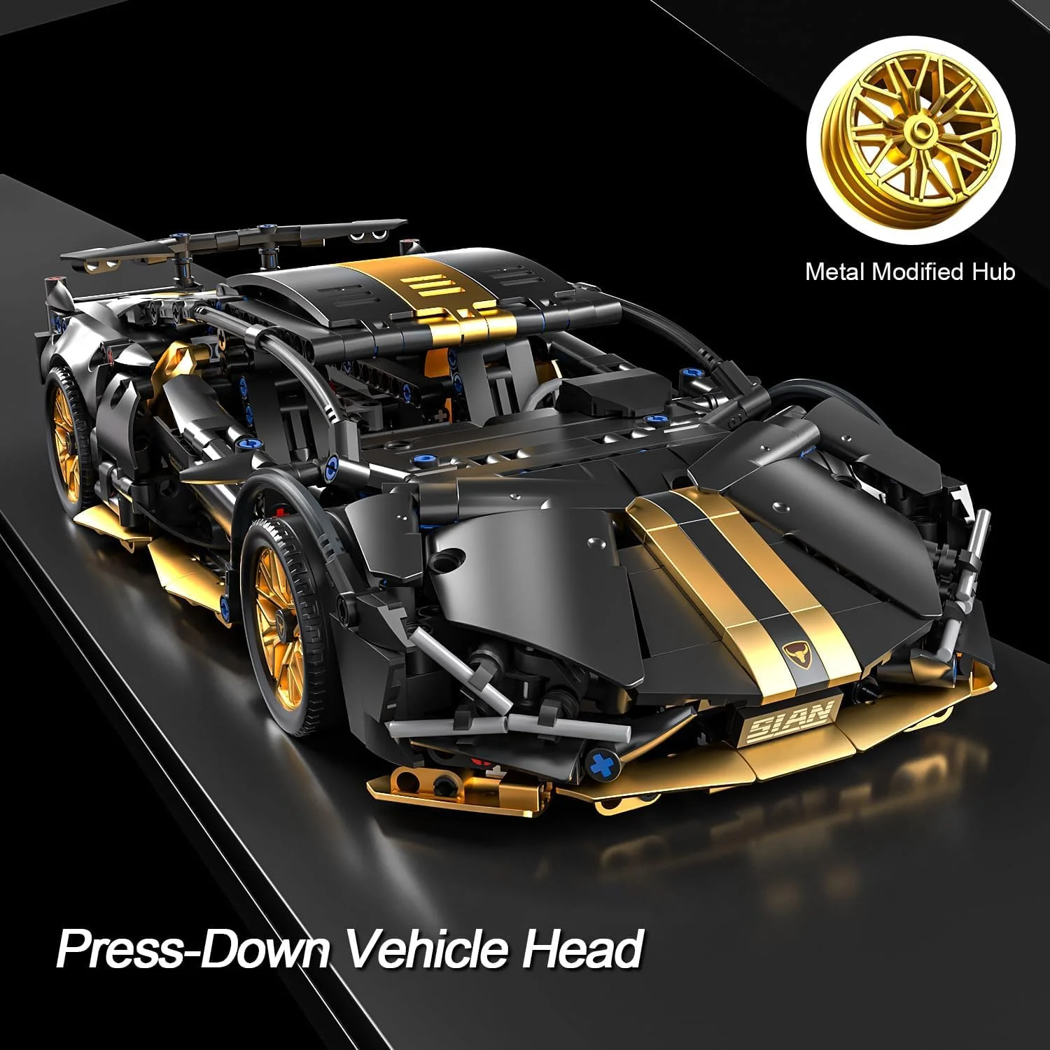 مجموعه بلوک ساخت ماشین مسابقه ای برای بزرگسالان، مدل مهندسی ماشین مسابقه در مقیاس 1:14 با چراغ های ال ای دی، مناسب برای مردان، نوجوانان، پسران، طرفداران سوپراسپرت 8 سال به بالا، +1000 قطعه