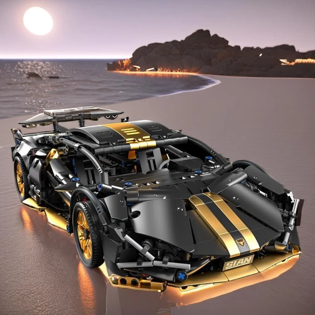 مجموعه بلوک ساخت ماشین مسابقه ای برای بزرگسالان، مدل مهندسی ماشین مسابقه در مقیاس 1:14 با چراغ های ال ای دی، مناسب برای مردان، نوجوانان، پسران، طرفداران سوپراسپرت 8 سال به بالا، +1000 قطعه