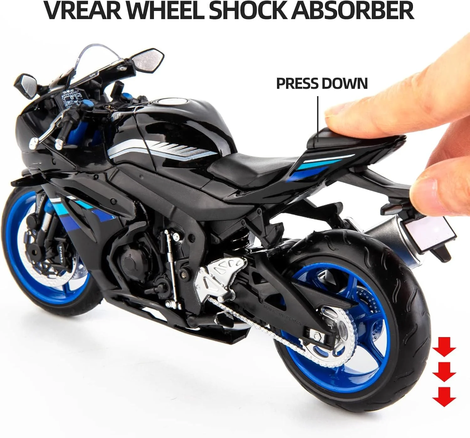 مدل موتورسیکلت اسباب بازی KASTWAVE مقیاس 1/12، مینیاتوری فلزی دایکست آلیاژی، مدل مشکی، کلکسیونی، هدیه برای مردان و پسران مدل موتورسیکلت اسباب بازی KASTWAVE مقیاس 1/12، مینیاتوری فلزی دایکست آلیاژی، مدل مشکی، کلکسیونی، هدیه برای مردان و پسران