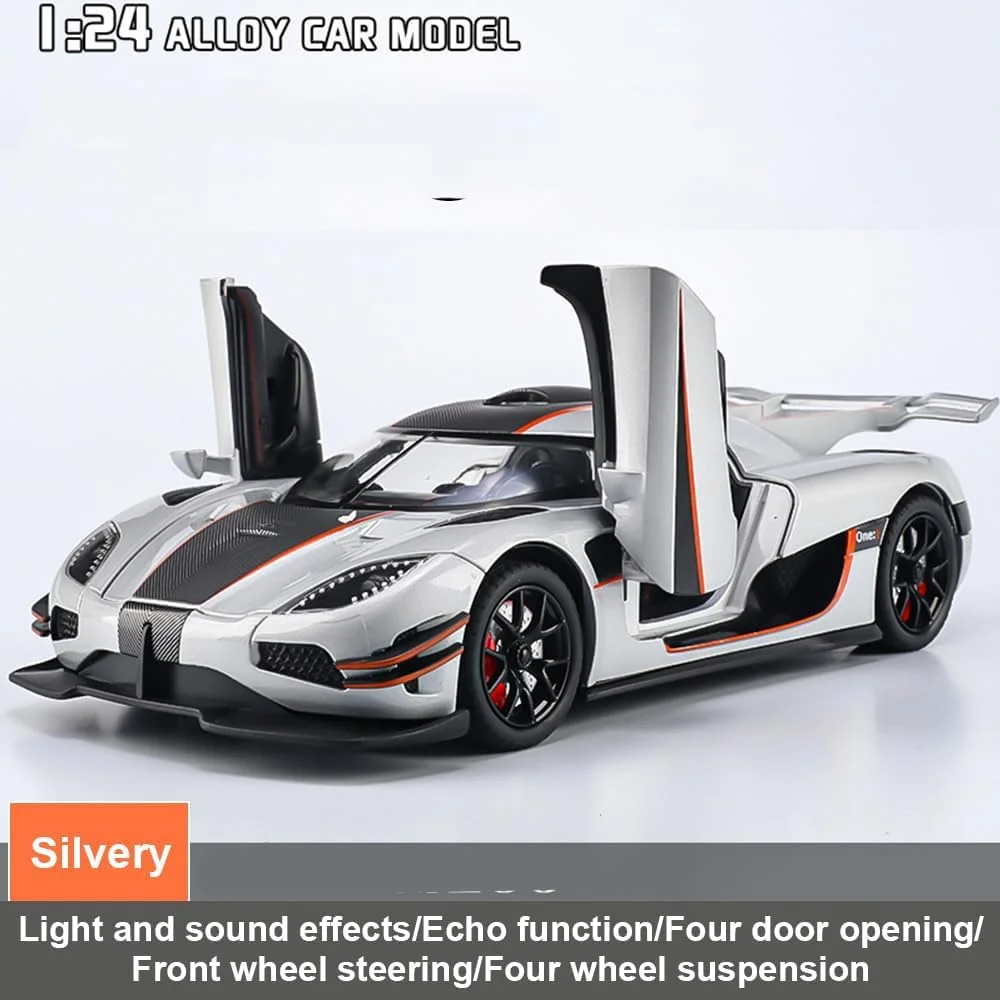 مدل ماشین اسباب بازی دایکست ماشین اسپرت مقیاس 1:24، مدل شبیه سازی ماشین اسپرت آلیاژی با قابلیت باز شدن درها، ویژگی های صدا و نور، ماشین های صوتی و تصویری چند منظوره برای پسران، کودکان و بزرگسالان