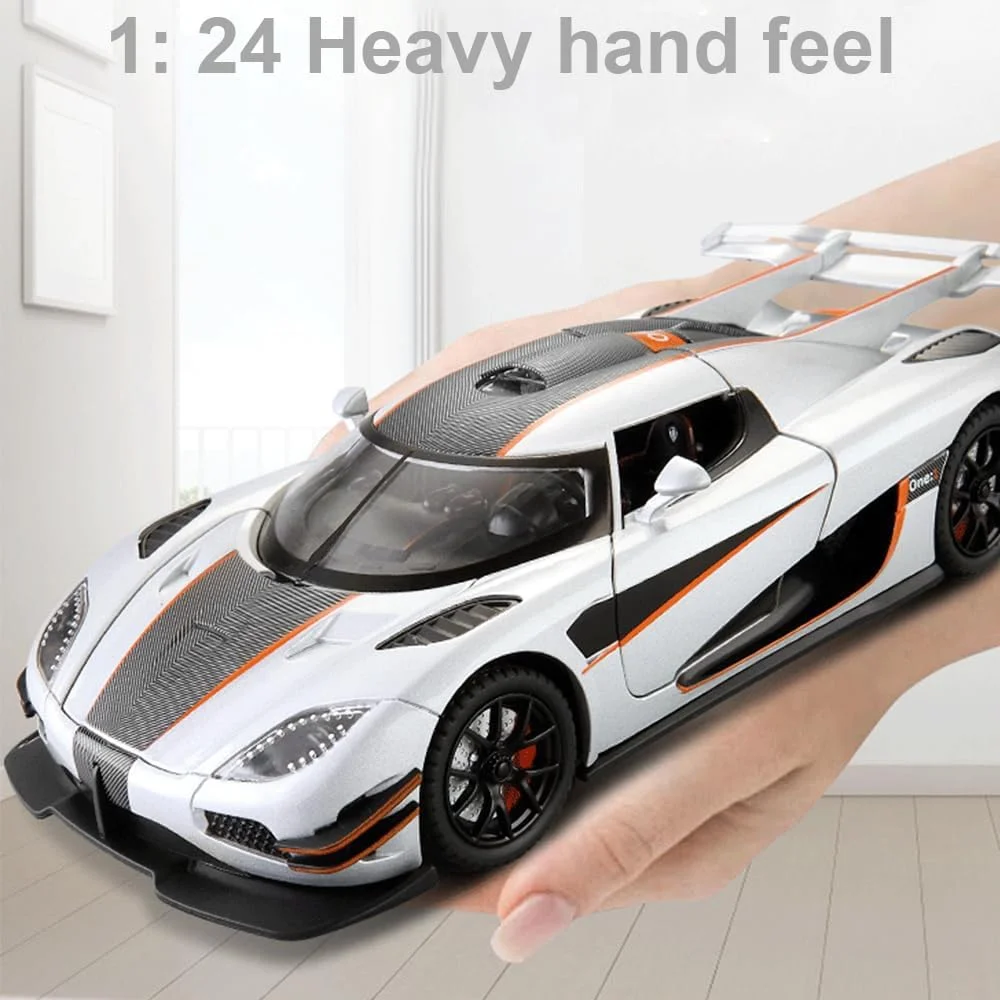 مدل ماشین اسباب بازی دایکست ماشین اسپرت مقیاس 1:24، مدل شبیه سازی ماشین اسپرت آلیاژی با قابلیت باز شدن درها، ویژگی های صدا و نور، ماشین های صوتی و تصویری چند منظوره برای پسران، کودکان و بزرگسالان