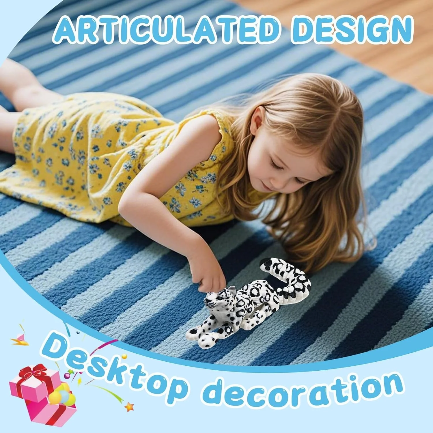 مجسمه پلنگ برفی چاپ سه بعدی متحرک - مدل مجسمه سازی شده سایز متوسط 21 سانتی متری برای دکور میز، اسباب بازی ضد استرس، هدیه کلکسیونی کودکان و بزرگسالان مجسمه پلنگ برفی چاپ سه بعدی متحرک - مدل مجسمه سازی شده سایز متوسط 21 سانتی متری برای دکور میز، اسباب بازی ضد استرس، هدیه کلکسیونی کودکان و بزرگسالان