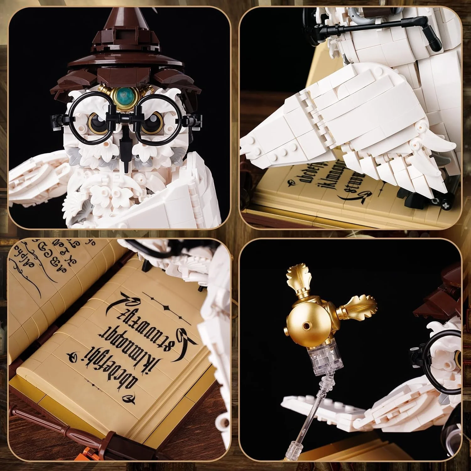 مجموعه ساختنی حیوانات جادویی، مدل کلکسیونی با جلوه نور، بلوک های دکوری برای کودکان دختر و پسر 8 سال به بالا، سازگار با اسباب بازی های MOC