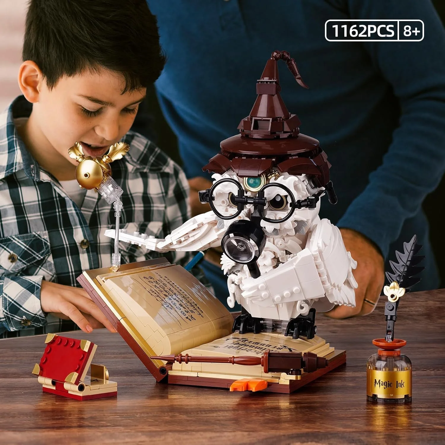 مجموعه ساختنی حیوانات جادویی، مدل کلکسیونی با جلوه نور، بلوک های دکوری برای کودکان دختر و پسر 8 سال به بالا، سازگار با اسباب بازی های MOC