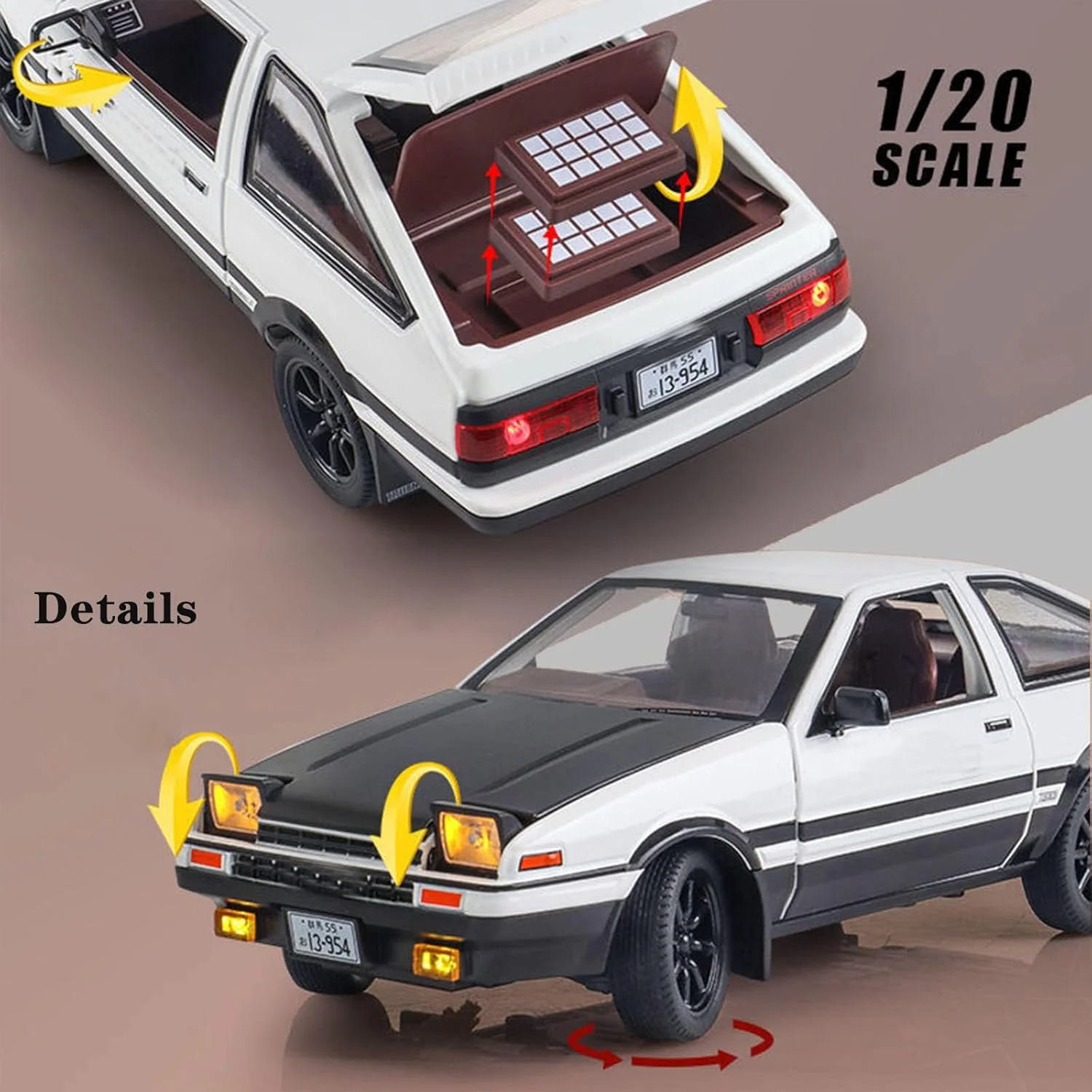 مدل ماشین دایکست KASTWAVE مقیاس 1/24، مدل کلکسیونی ماشین، ماشین اسباب بازی عقب کشیدنی با نور و صدا، هدیه ماشین برای پسران بالای 3 سال