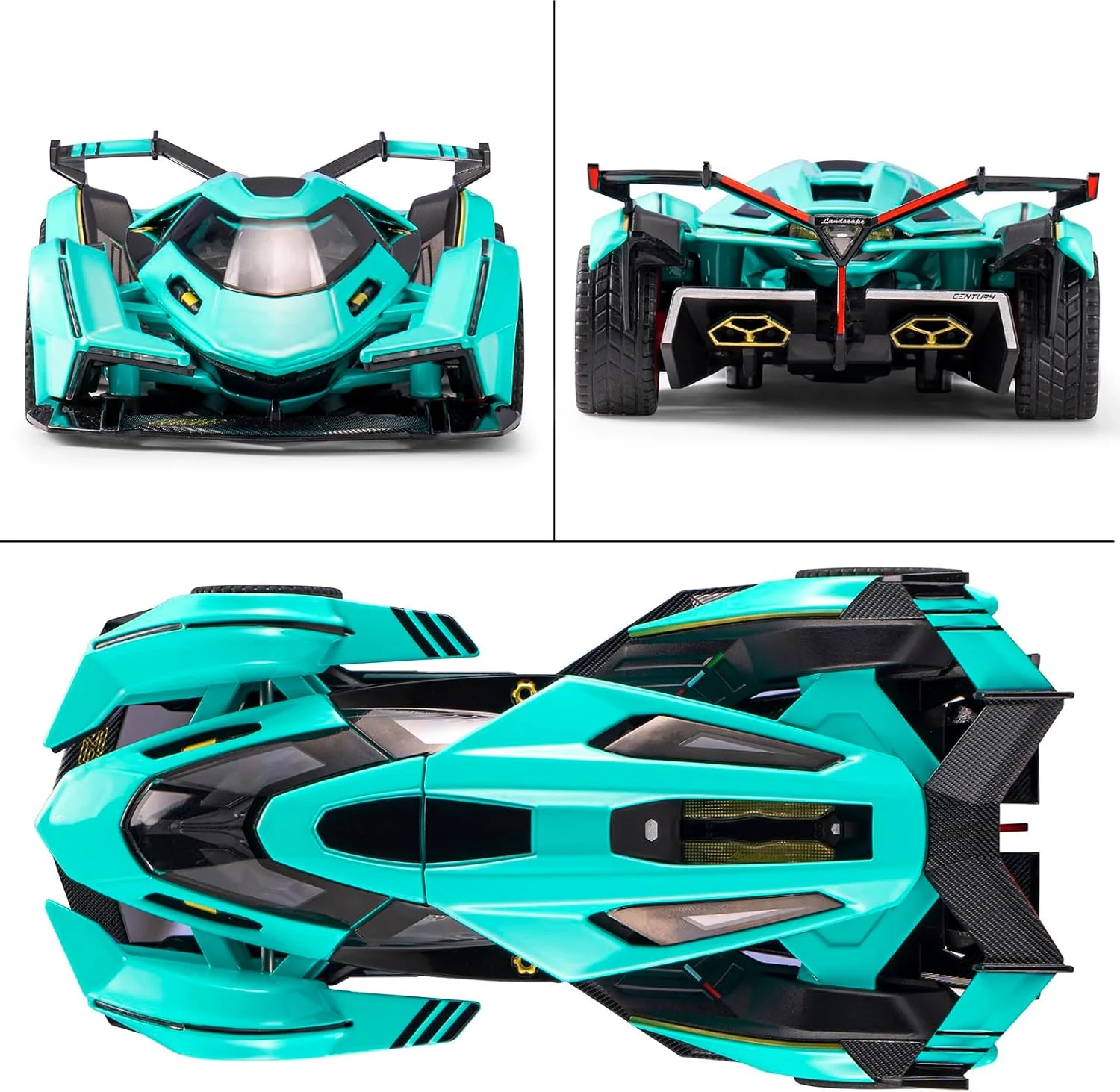 ماشین اسباب بازی دایکست V12، ماشین مسابقه عقب کش مقیاس 1:32 با نور و صدا برای پسران 3-8 ساله، مدل ماشین فلزی برای کودکان نوپا، ماشین های اسباب بازی هدیه برای پسران 3+ ساله، سوپراسپرت کلکسیونی