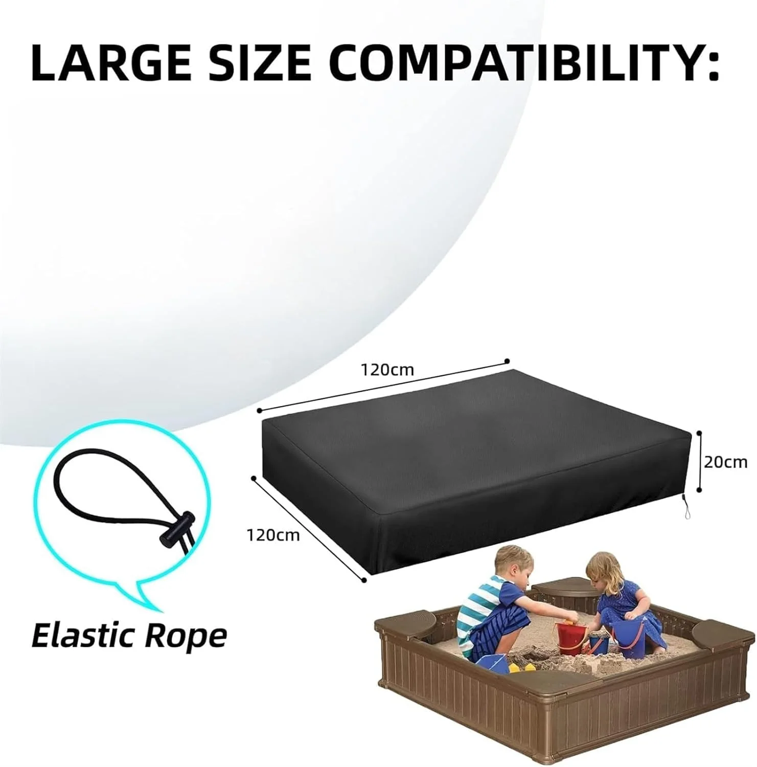 روکش جعبه شنی فروشگاه سفید، درب 48 اینچی، جعبه شنی خاکی 420D با روکش، روکش جعبه شنی مربعی مناسب برای محافظت از جعبه شنی کودکان (رنگ: مشکی) روکش جعبه شنی فروشگاه سفید، درب 48 اینچی، جعبه شنی خاکی 420D با روکش، روکش جعبه شنی مربعی مناسب برای محافظت از جعبه شنی کودکان (رنگ: مشکی)