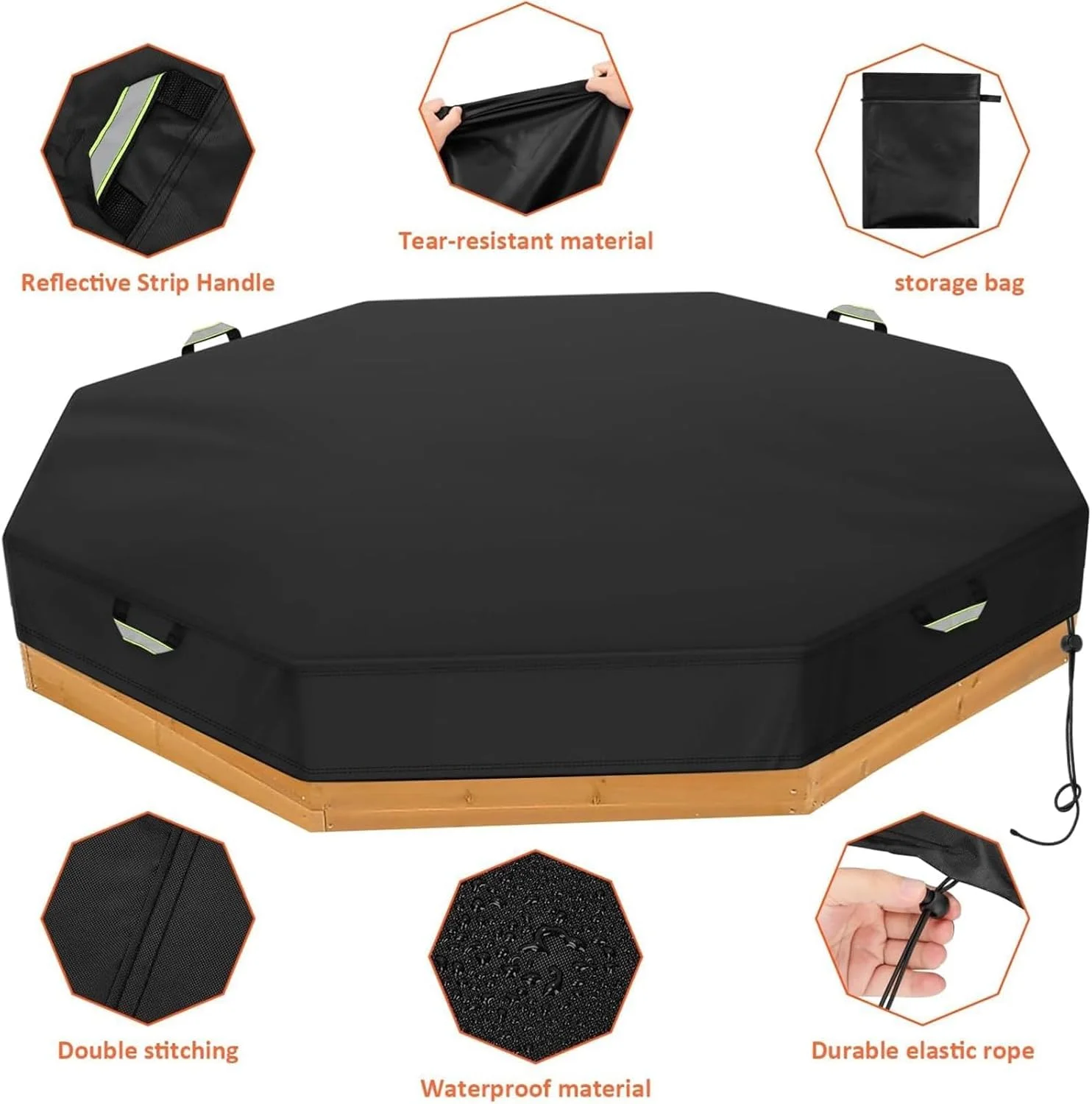 روکش جعبه شنی هشت ضلعی فروشگاه سفید، ضد آب، مقاوم در برابر اشعه ماوراء بنفش و گرد و غبار، مناسب فضای باز، پارچه آکسفورد 420D بادوام برای محافظت از شن و اسباب بازی های جعبه شنی (مشکی، 213 در 198 در 23 سانتی متر) روکش جعبه شنی هشت ضلعی فروشگاه سفید، ضد آب، مقاوم در برابر اشعه ماوراء بنفش و گرد و غبار، مناسب فضای باز، پارچه آکسفورد 420D بادوام برای محافظت از شن و اسباب بازی های جعبه شنی (مشکی، 213 در 198 در 23 سانتی متر)