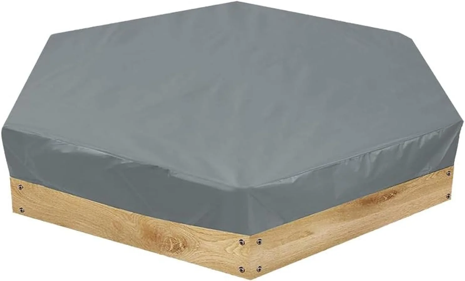 THE WHITE SHOP Octagon Sandbox Cover Waterproof, Outdoor 420D Heavy Duty Sand Box Cover for Boys and Girls, UV Resistant and Dustproof for Protecting Sandbox Sand and Toys (Gray, 84" X 78" X 9")