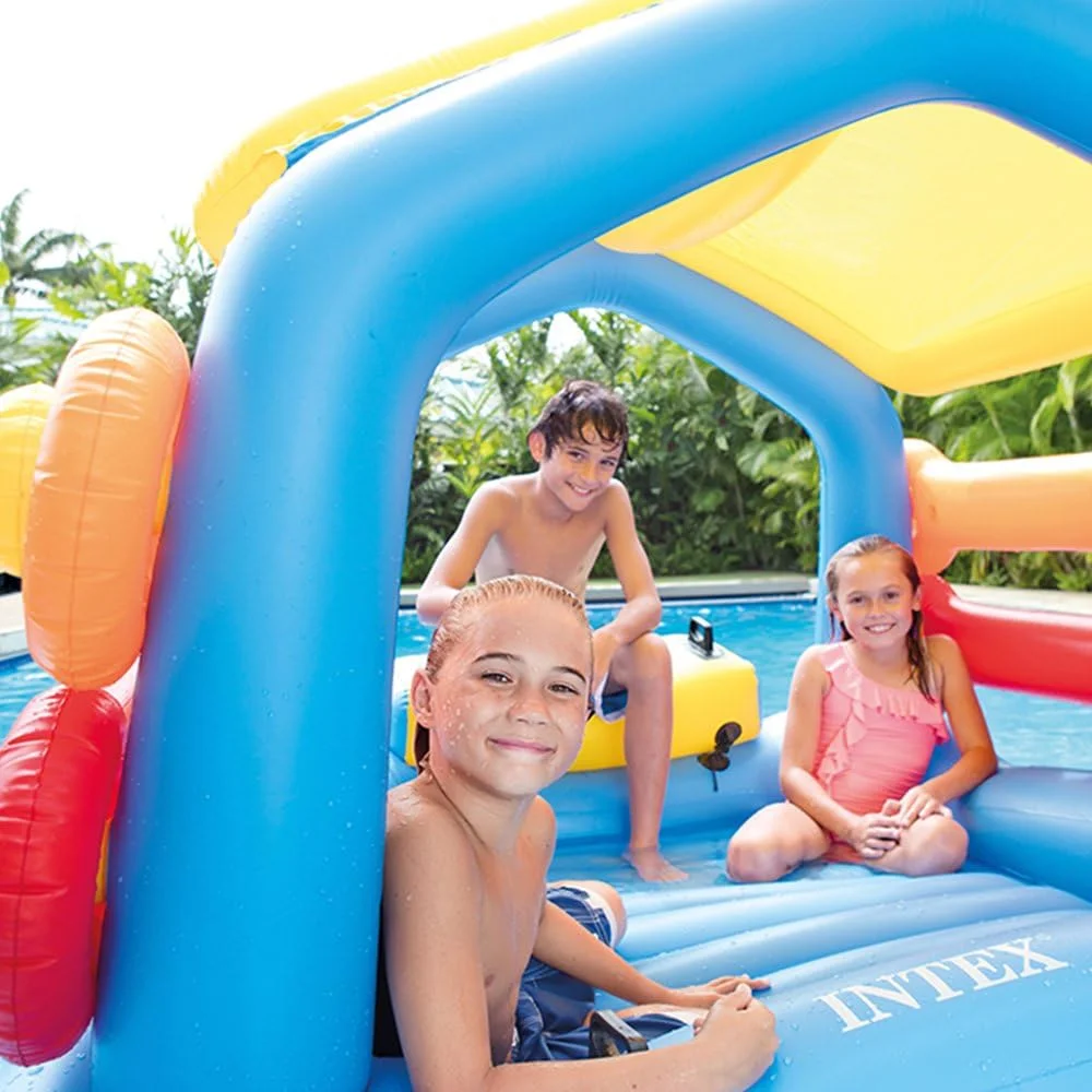 جزیره بادی اینتکس به همراه سرسره، چند رنگ، سایز بزرگ