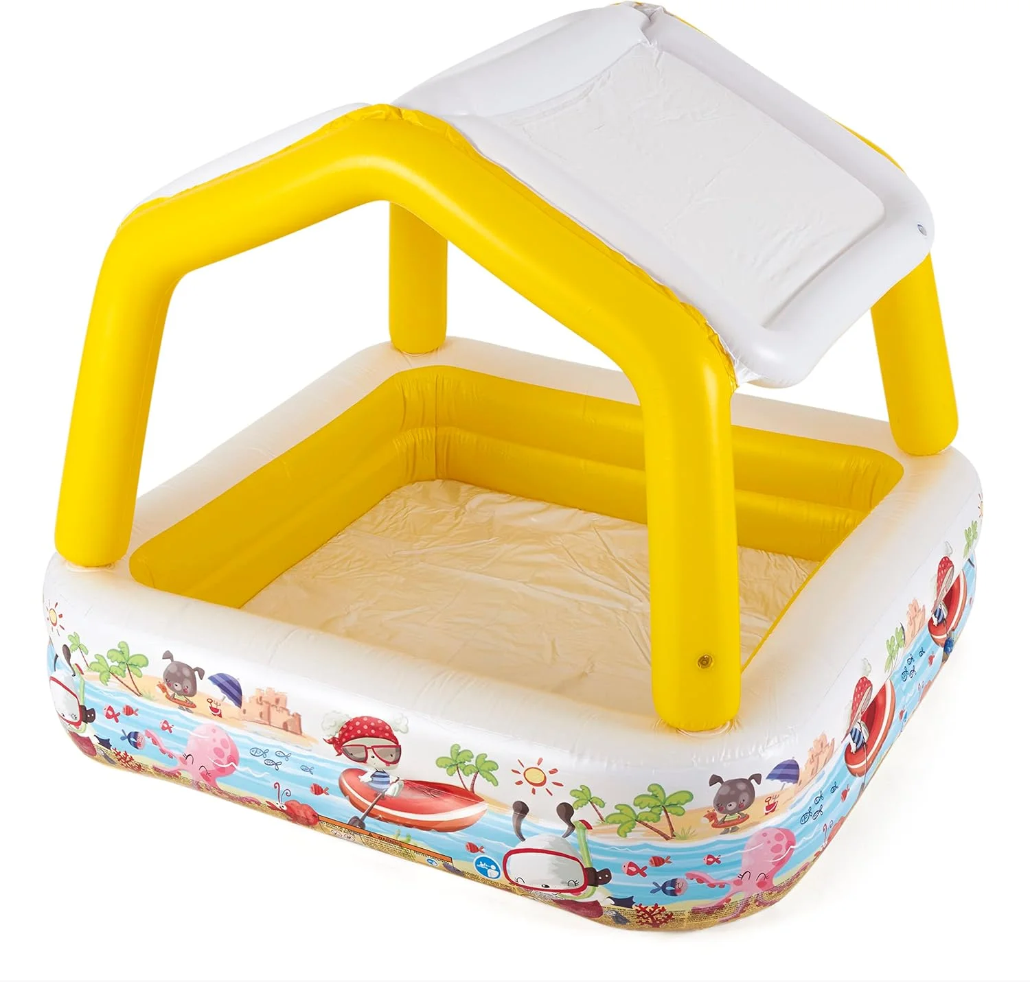 استخر بادی سایبان دار کودک اینتکس با طرح اقیانوس، ابعاد 152 در 122 سانتی متر