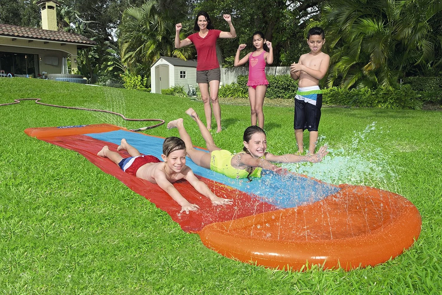 سرسره آبی دوتایی رنگارنگ بست وی