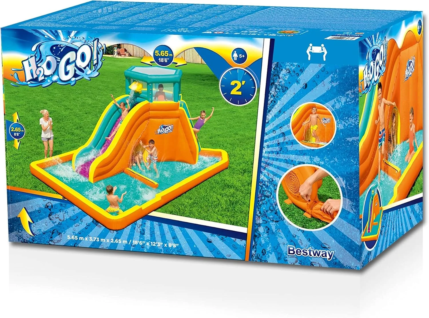 پارک آبی بزرگ برج مداری H2Ogo بست وی، 565 X 373 X 265 سانتی متر، 53385، چند رنگ، Bw53385Gb