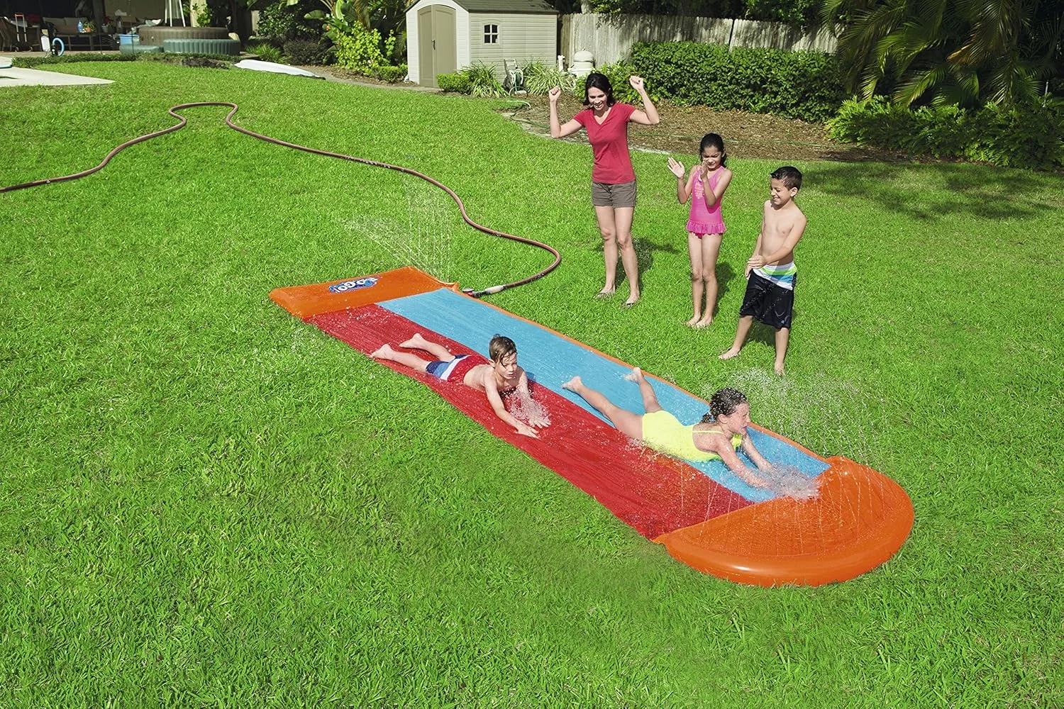 سرسره آبی دوتایی رنگارنگ بست وی