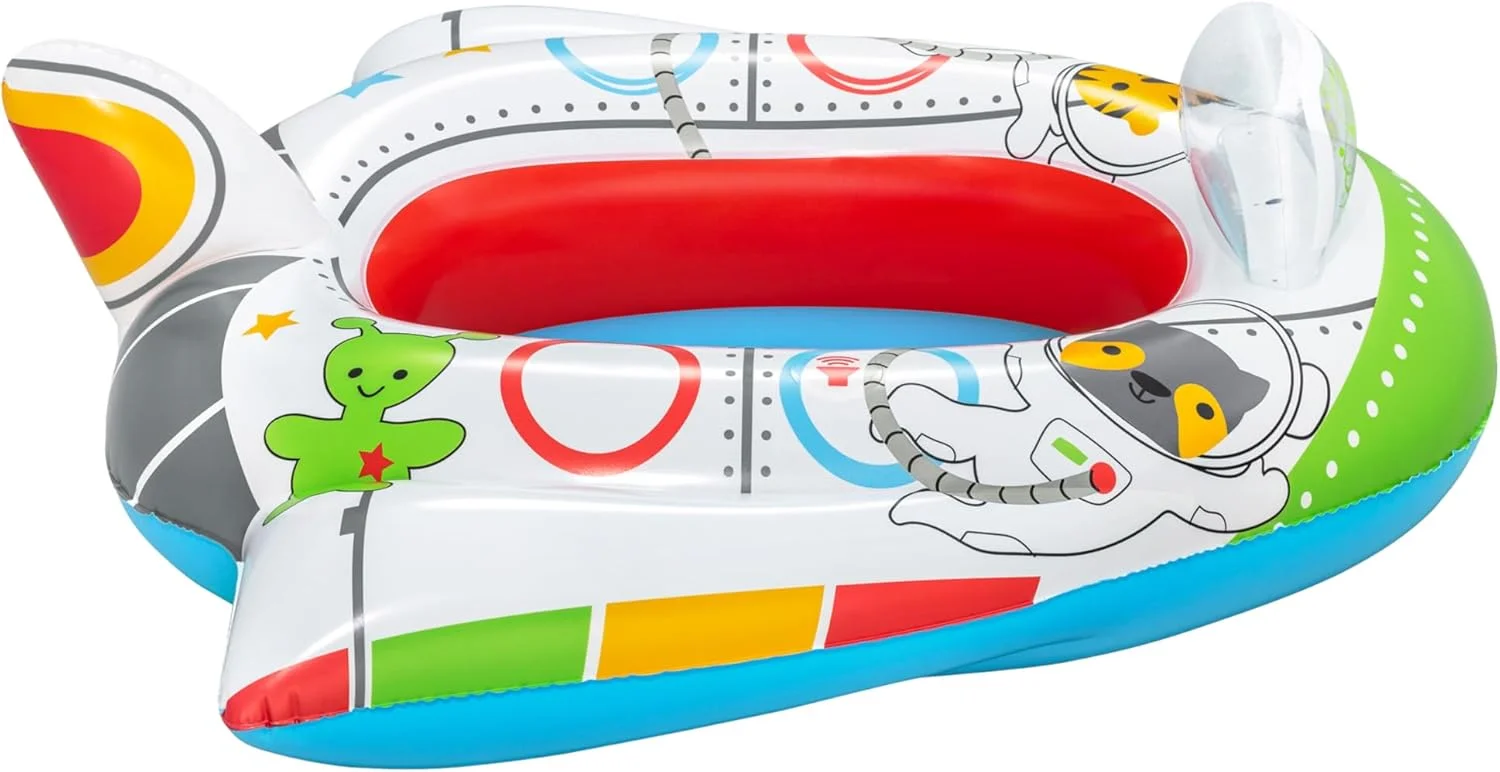 قایق بادی کودکانه طرح سفینه فضایی بست وی مدل Funspeakers ابعاد ۱۰۴x۹۹ سانتی متر
