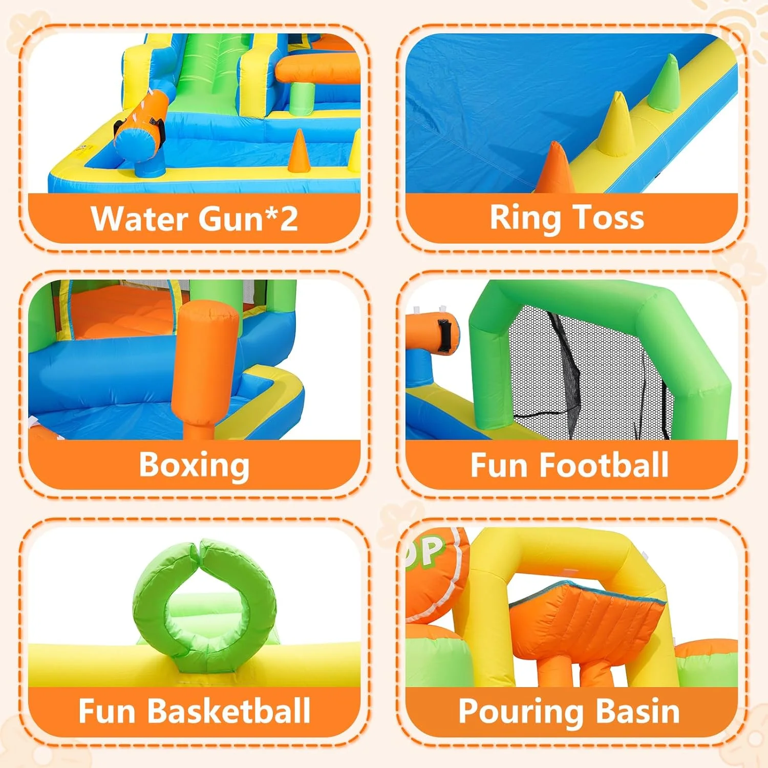 قلعه بادی سرسره دار دکتر دلفین مناسب حیاط خلوت کودکان، پارک آبی بادی با سرسره، مناسب بازی های آبی و خشک