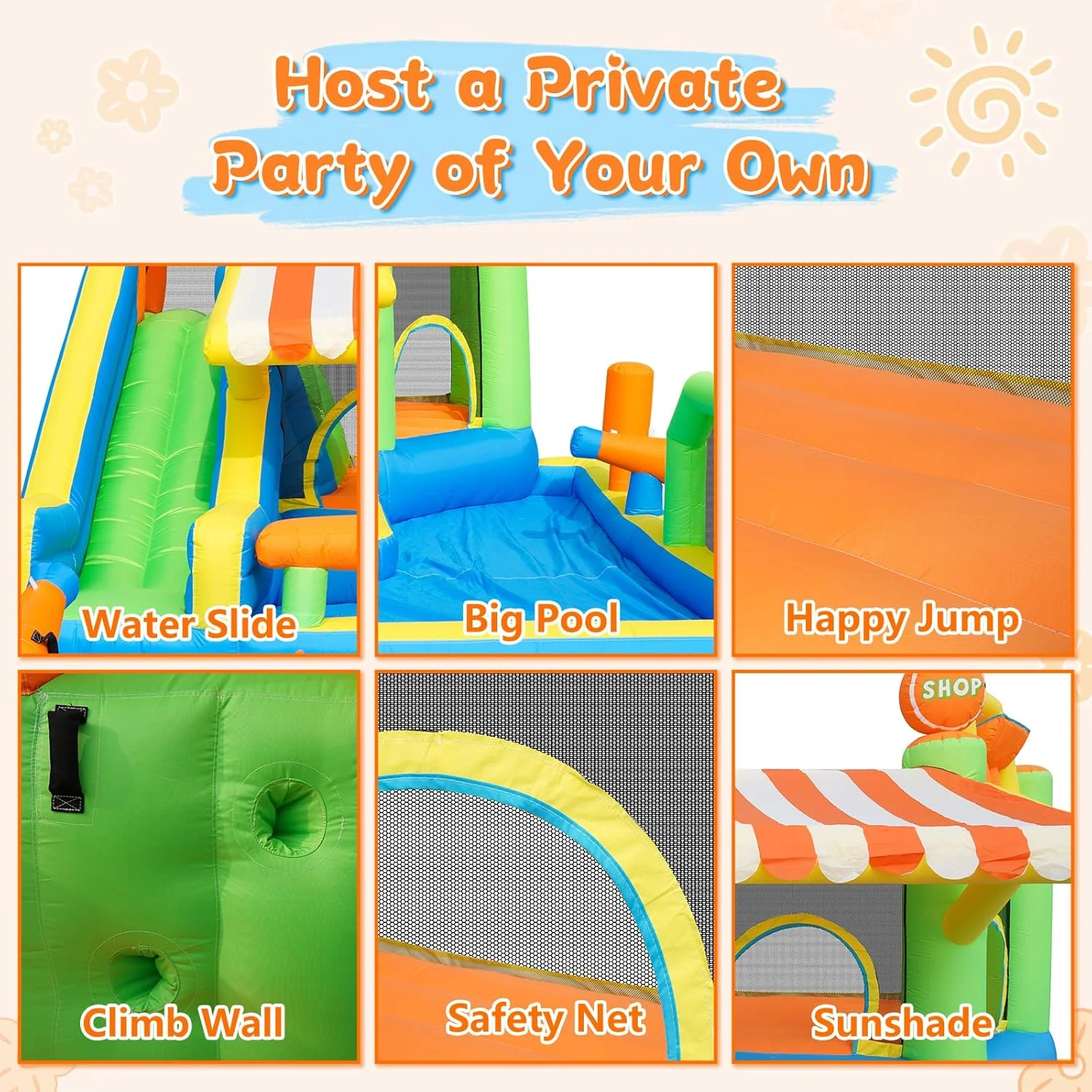 قلعه بادی سرسره دار دکتر دلفین مناسب حیاط خلوت کودکان، پارک آبی بادی با سرسره، مناسب بازی های آبی و خشک