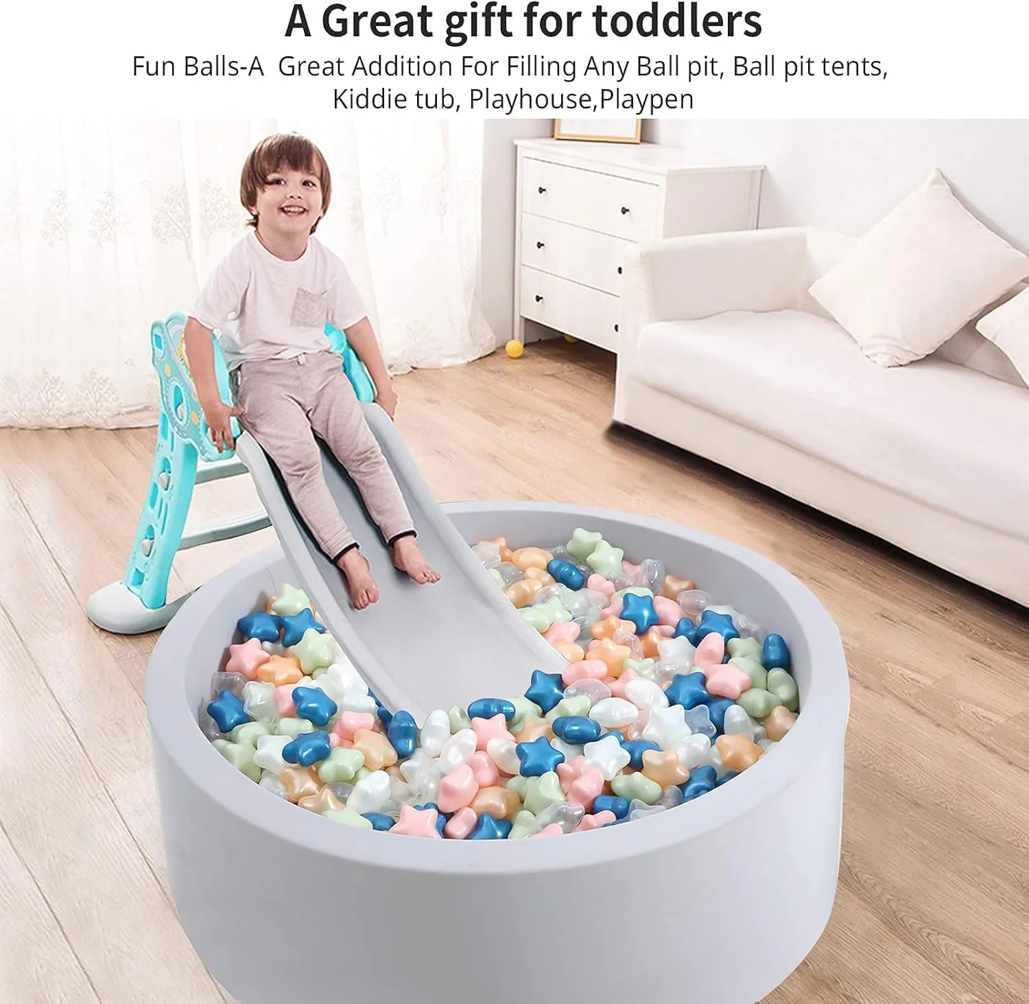 توپ های استخری ستاره ای AM ANNA برای کودکان نوپا، 100 عدد توپ پلاستیکی اسباب بازی برای بچه ها، توپ های رنگارنگ در اسباب بازی های بازی قابل استفاده مجدد، خانه بادی کودک، چادر بازی، اسباب بازی های آبی استخر کودک، تزئینات مهمانی توپ های استخری ستاره ای AM ANNA برای کودکان نوپا، 100 عدد توپ پلاستیکی اسباب بازی برای بچه ها، توپ های رنگارنگ در اسباب بازی های بازی قابل استفاده مجدد، خانه بادی کودک، چادر بازی، اسباب بازی های آبی استخر کودک، تزئینات مهمانی