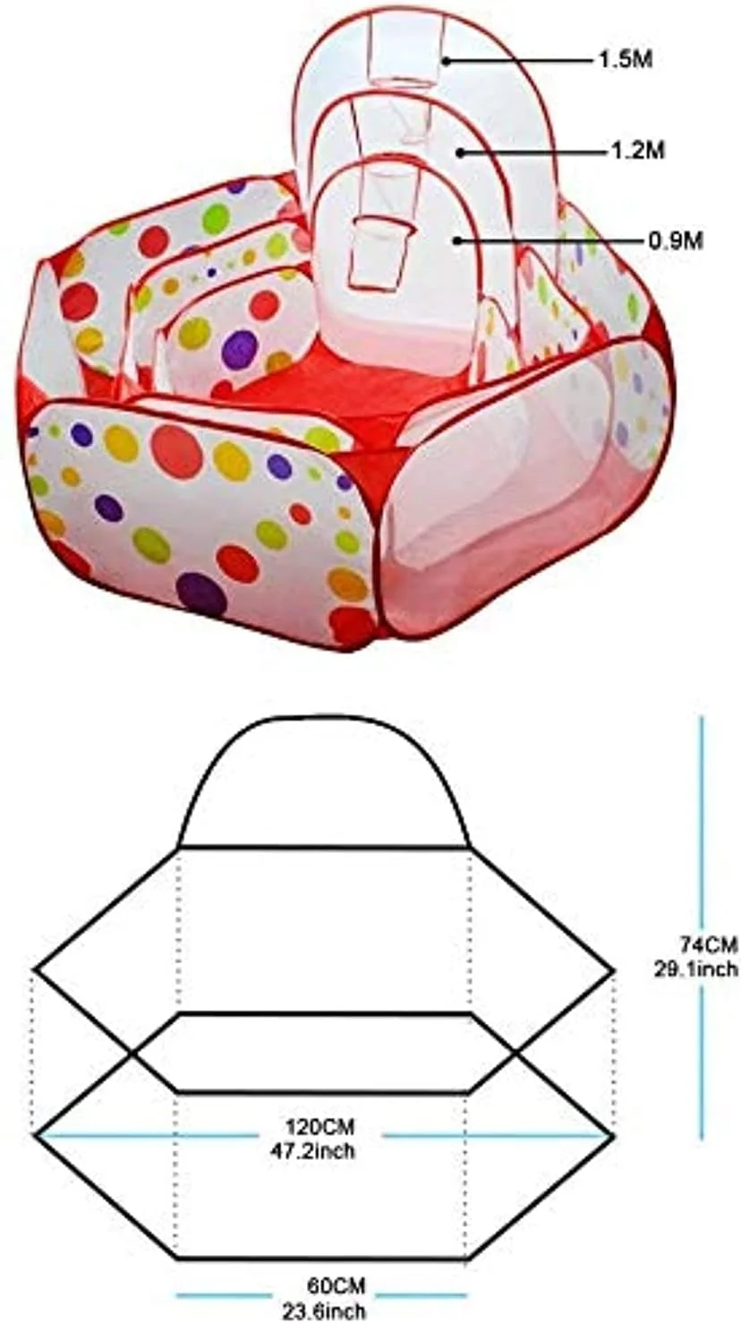 استخر توپ تاشو 1.2 متری خرس مومو، چادر بازی کودکان، اسباب بازی گودال توپ، محوطه بازی ایمن کودک