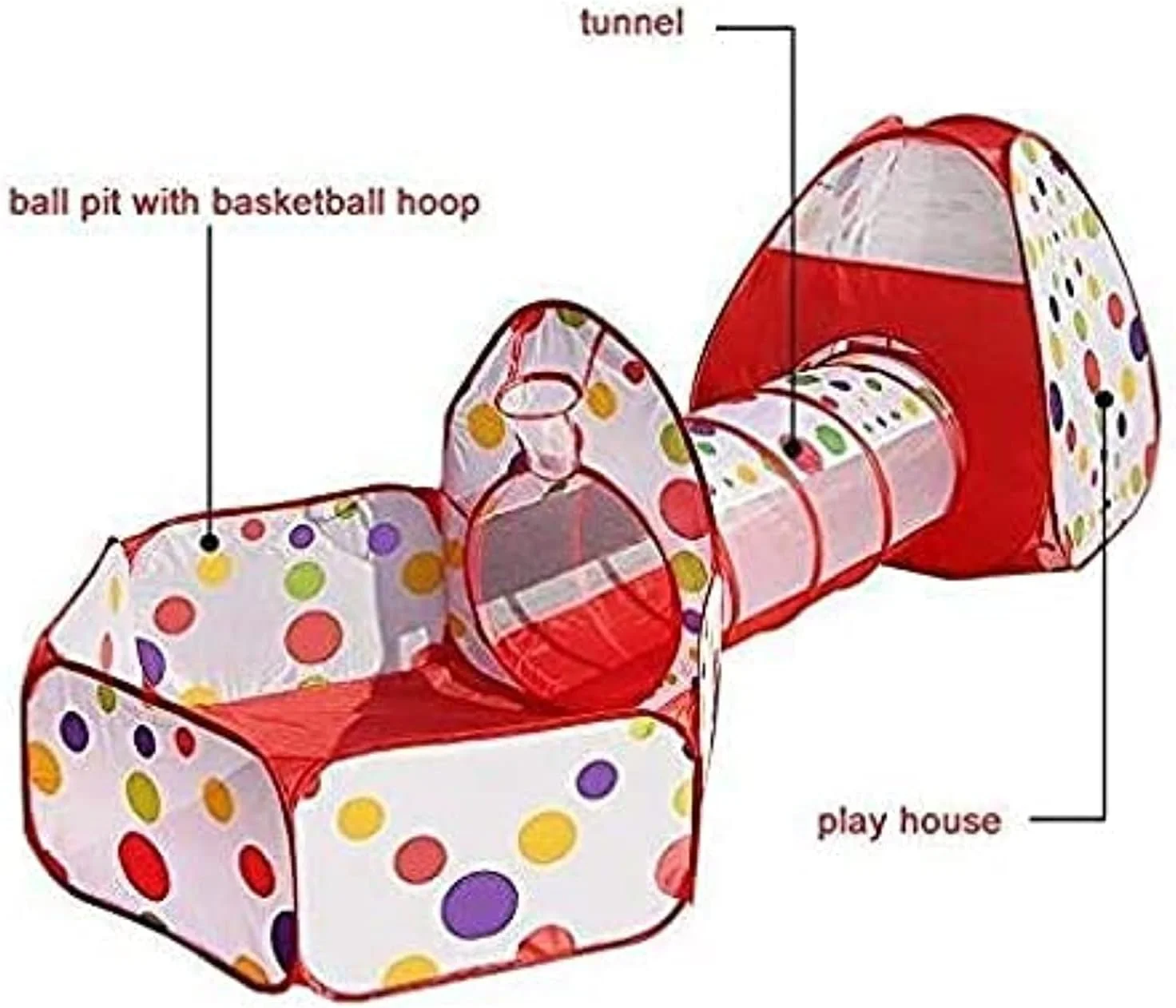 ای وینر چادر بازی سه تکه کودکان، چادر تاشو قابل حمل دخترانه، استخر توپ اقیانوسی سرپوشیده، چادر بازی کودکان فضای باز، هدیه نوزاد