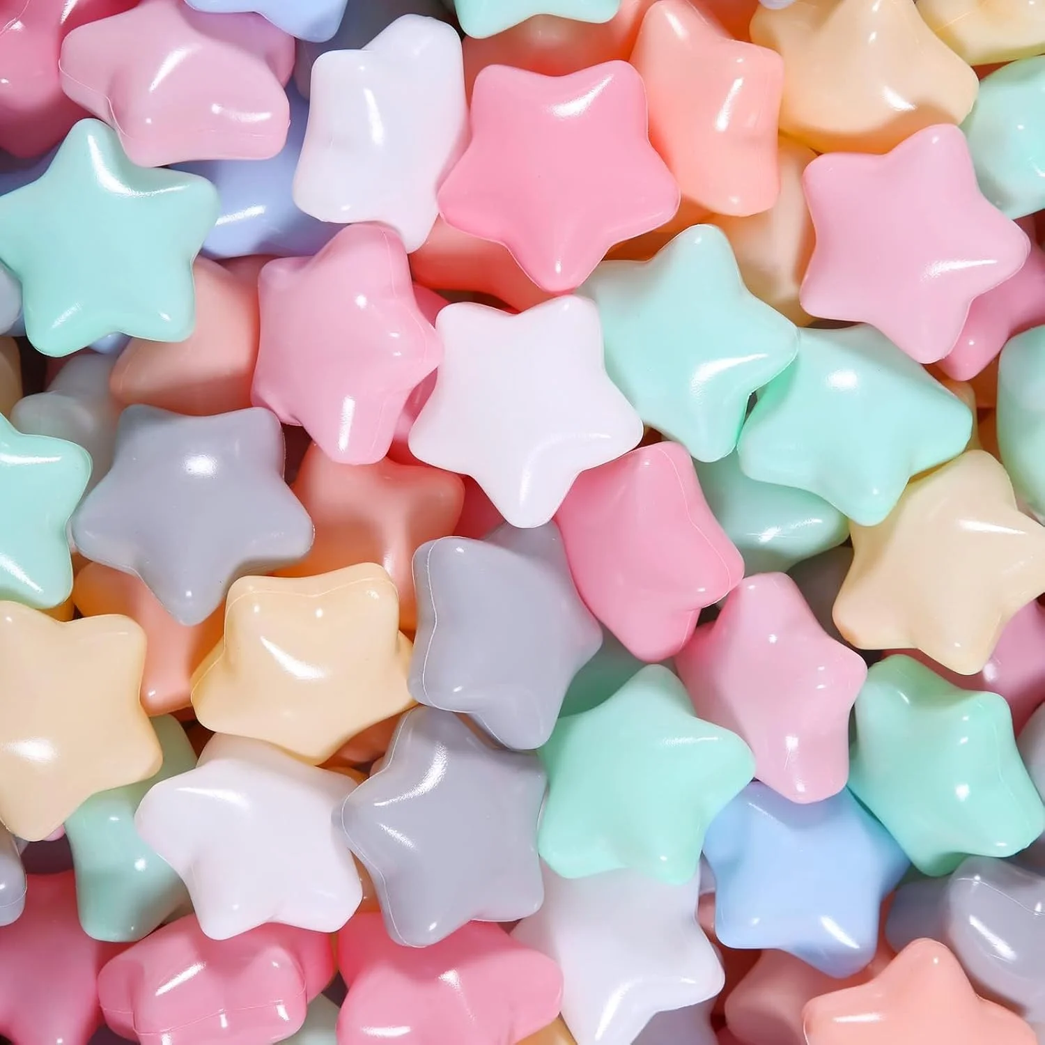 ۱۰۰ عدد توپ استخری ستاره‌ای برای کودکان - ضد خرد شدن، بدون BPA - ایده‌آل برای استخرهای توپ کودکان نوپا، استخرها، چادرها - مناسب برای هدیه مهمانی، اسباب بازی حمام آبی تابستانی