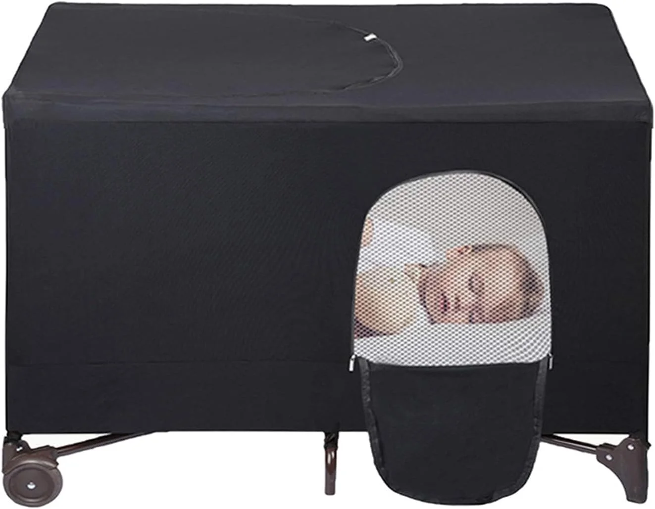 روکش تیره کننده تخت کودک، سایبان تخت نوزاد، محفظه خواب کودک، چادر تیره کننده کشسان، سایه بان تخت مسافرتی قابل تنفس، روکش سبک و قابل حمل تخت برای مسافرت