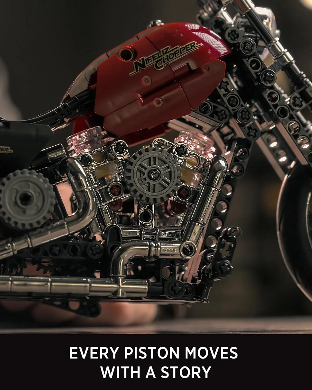 مجموعه ساخت موتورسیکلت Nifeliz Chopper برای بزرگسالان، مدل موتورسیکلت کلاسیک قدیمی برای نمایش، هدیه کلکسیونی برای طرفداران موتورسیکلت (NF10308، 572 قطعه) مجموعه ساخت موتورسیکلت Nifeliz Chopper برای بزرگسالان، مدل موتورسیکلت کلاسیک قدیمی برای نمایش، هدیه کلکسیونی برای طرفداران موتورسیکلت (NF10308، 572 قطعه)