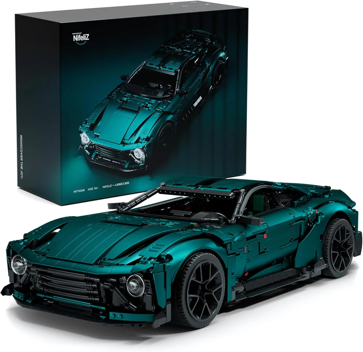 مجموعه ساخت ماشین مسابقه ای Nifeliz، مدل مقیاس هدیه ماشین برای بزرگسالان، مدل ساخت و نمایش با جزئیات معتبر برای دکوراسیون منزل یا دفتر (3374 قطعه، NF10268)