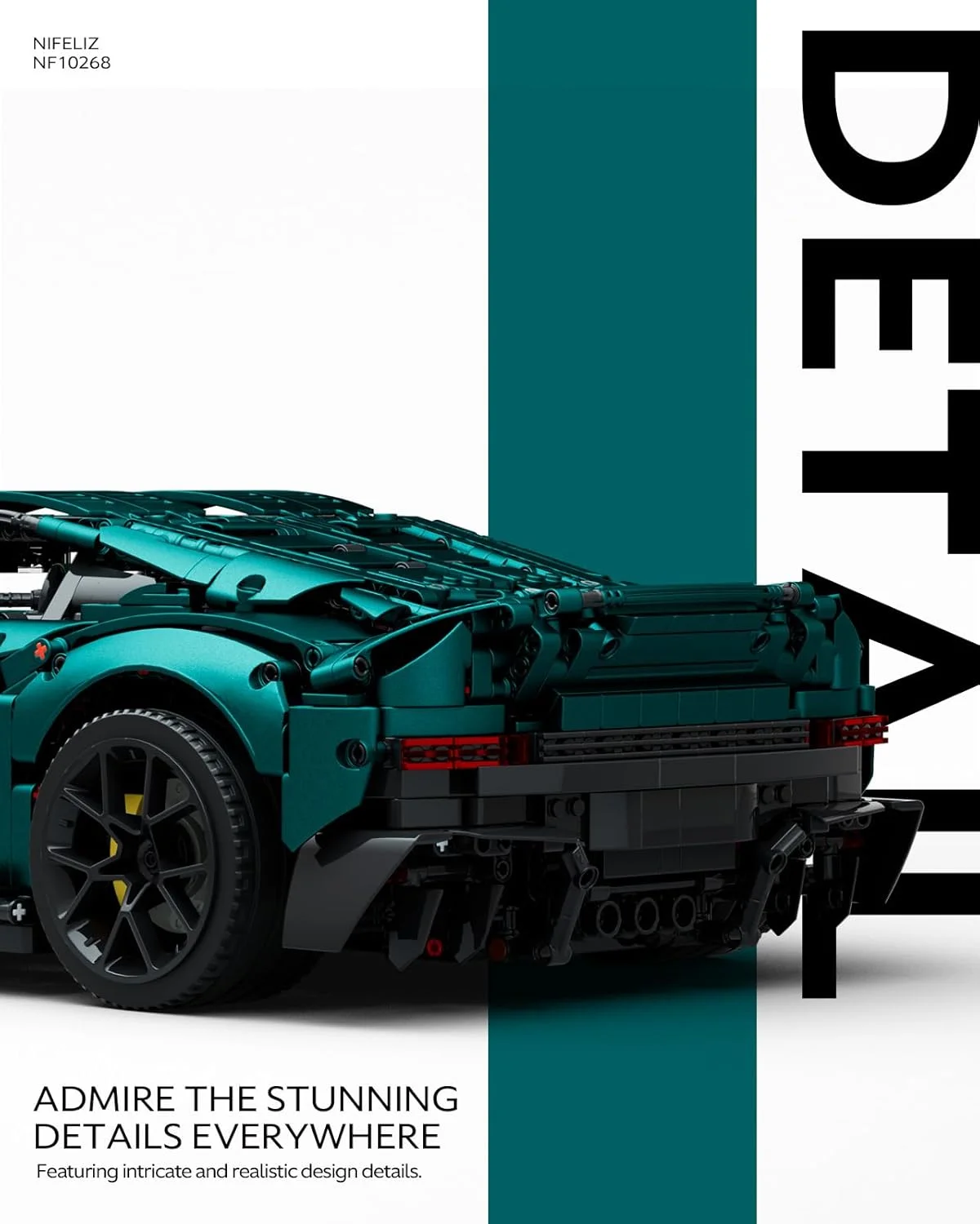 مجموعه ساخت ماشین مسابقه ای Nifeliz، مدل مقیاس هدیه ماشین برای بزرگسالان، مدل ساخت و نمایش با جزئیات معتبر برای دکوراسیون منزل یا دفتر (3374 قطعه، NF10268) مجموعه ساخت ماشین مسابقه ای Nifeliz، مدل مقیاس هدیه ماشین برای بزرگسالان، مدل ساخت و نمایش با جزئیات معتبر برای دکوراسیون منزل یا دفتر (3374 قطعه، NF10268)