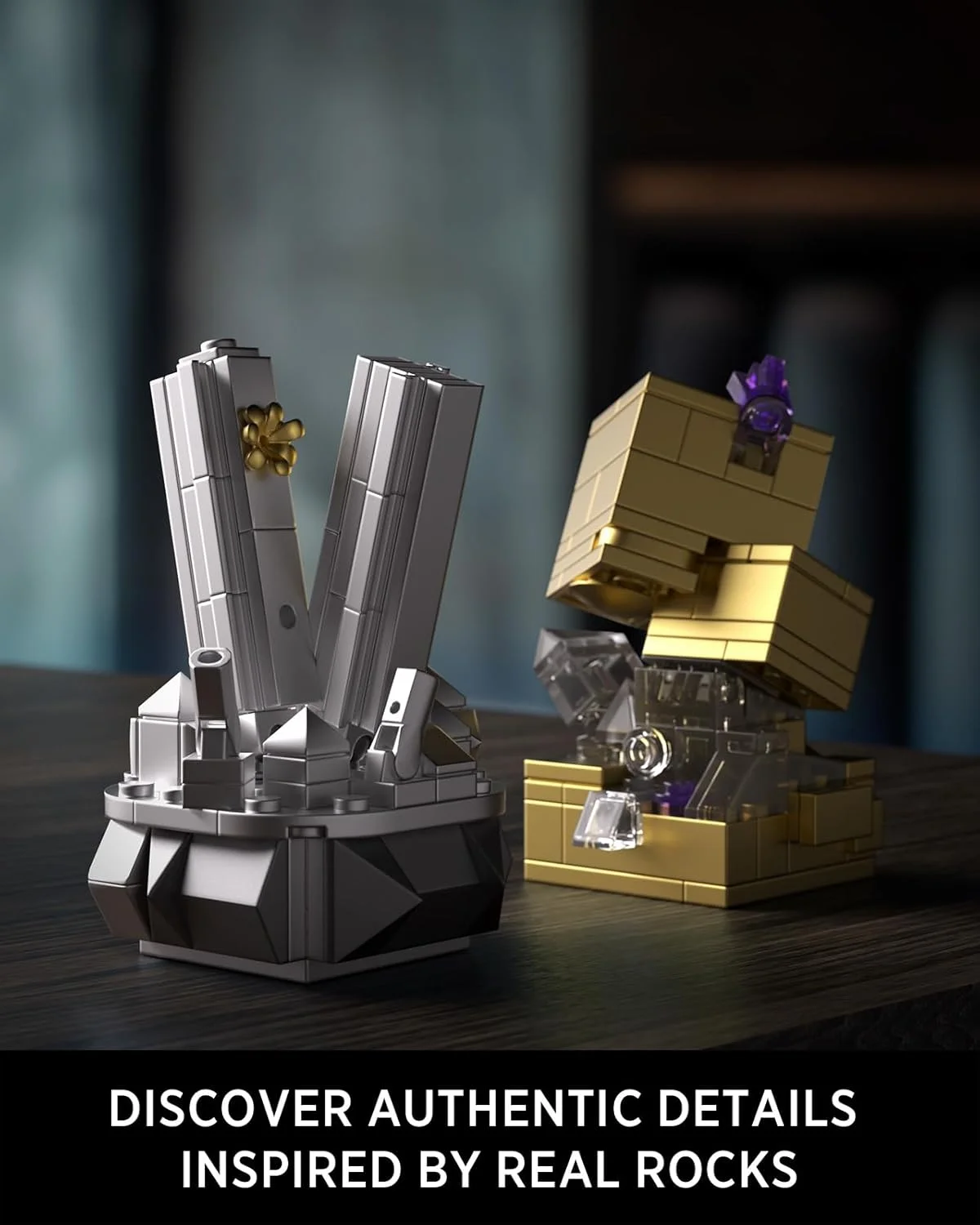 مجموعه ساختنی سنگ های زمین شناسی نیفلیز برای بزرگسالان، 6 نوع مختلف اسباب بازی مدل سنگ قیمتی، دکوری خلاقانه میز و هدیه ای سرگرم کننده برای دوستداران مواد معدنی (616 قطعه، NF10306)