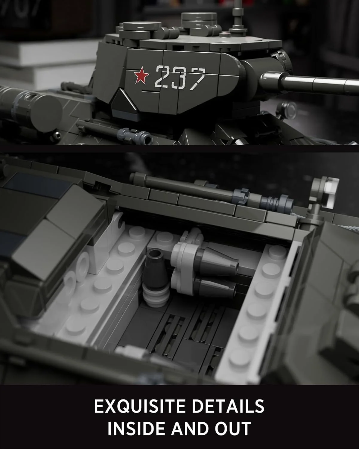 مجموعه ساخت تانک نظامی Nifeliz T34/85، مدل کلکسیونی ارتش برای ساخت و نمایش، هدیه ای ایده آل برای علاقه مندان به ارتش (818 قطعه، NF10270)