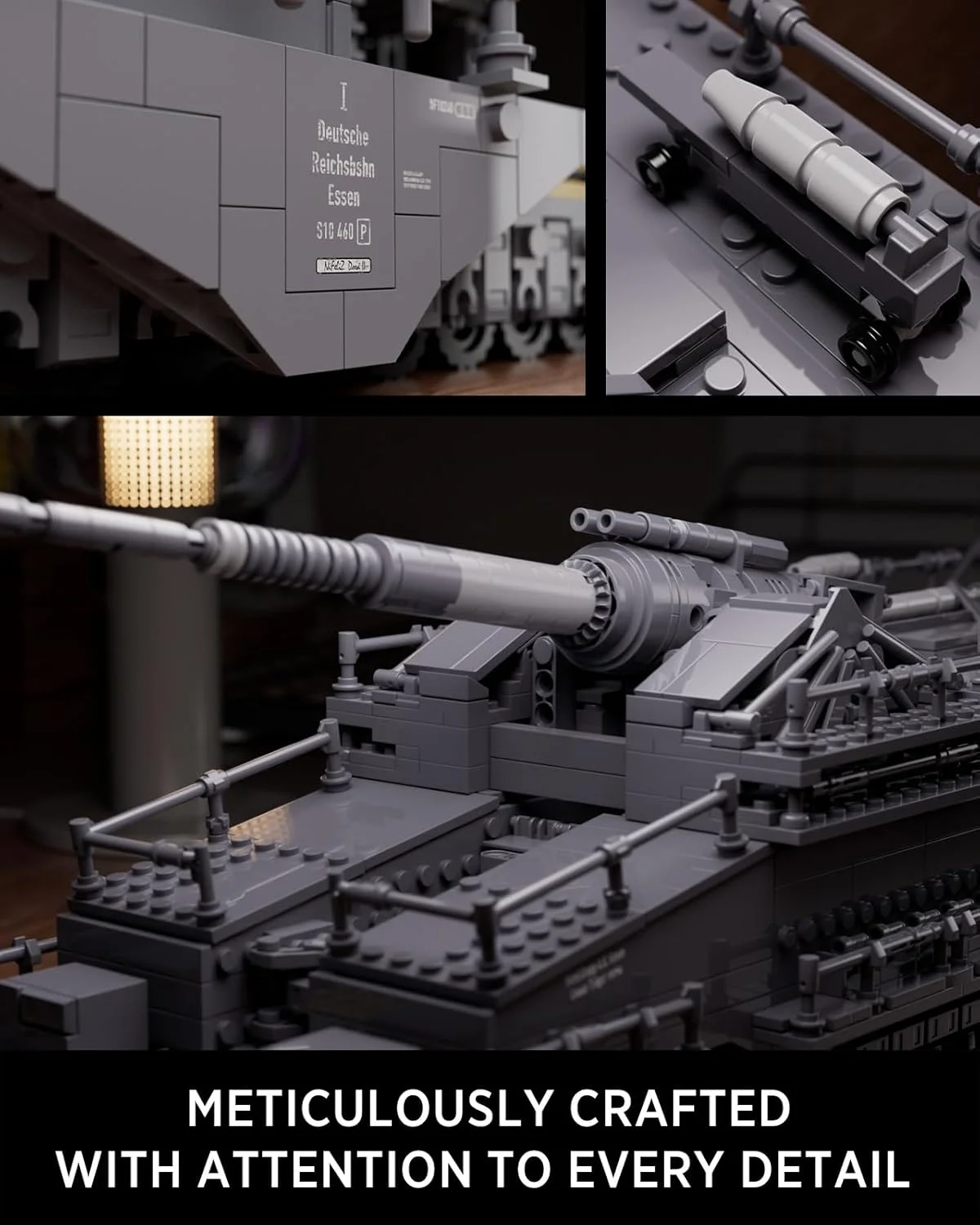 مجموعه ساخت تانک راه آهن کلاسیک جنگ جهانی دوم Nifeliz Dora، مدل نظامی کلکسیونی برای ساخت و نمایش، هدیه ایده آل برای علاقه مندان به ارتش (2355 قطعه، NF10240)