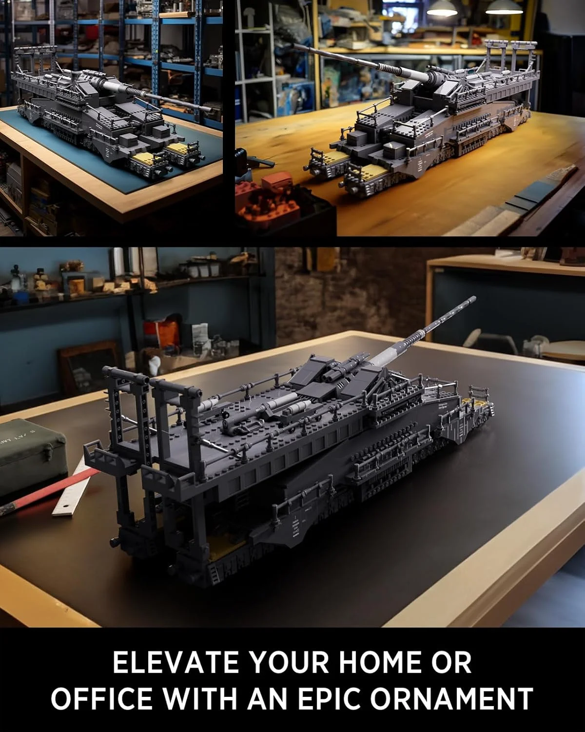 مجموعه ساخت تانک راه آهن کلاسیک جنگ جهانی دوم Nifeliz Dora، مدل نظامی کلکسیونی برای ساخت و نمایش، هدیه ایده آل برای علاقه مندان به ارتش (2355 قطعه، NF10240)