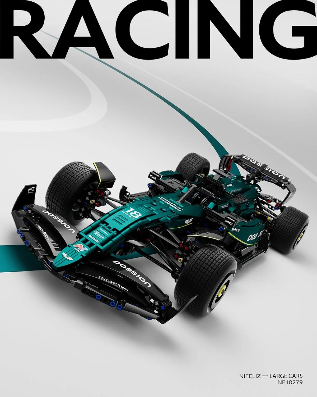 مجموعه ساخت ماشین مسابقه ای نیفلیز مدل AM24، ماشین ساختنی فنی برای بزرگسالان، هدیه برای مردان و زنان (2351 قطعه، NF10279) مجموعه ساخت ماشین مسابقه ای نیفلیز مدل AM24، ماشین ساختنی فنی برای بزرگسالان، هدیه برای مردان و زنان (2351 قطعه، NF10279)