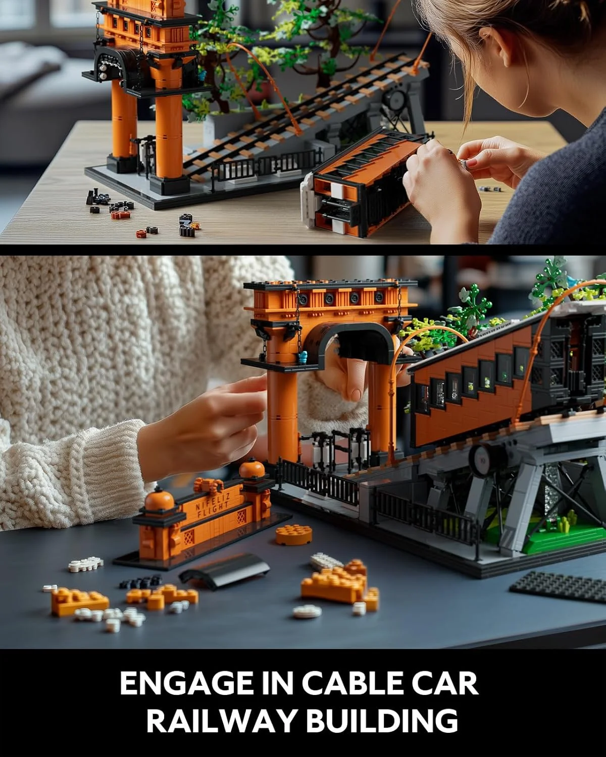 مجموعه ساختنی راه آهن هوایی نیفلیز، مدل نمایشی قطار کابلی قدیمی برای دکور، هدیه ای به یاد ماندنی برای بزرگسالان (2892 قطعه، NF10294) مجموعه ساختنی راه آهن هوایی نیفلیز، مدل نمایشی قطار کابلی قدیمی برای دکور، هدیه ای به یاد ماندنی برای بزرگسالان (2892 قطعه، NF10294)