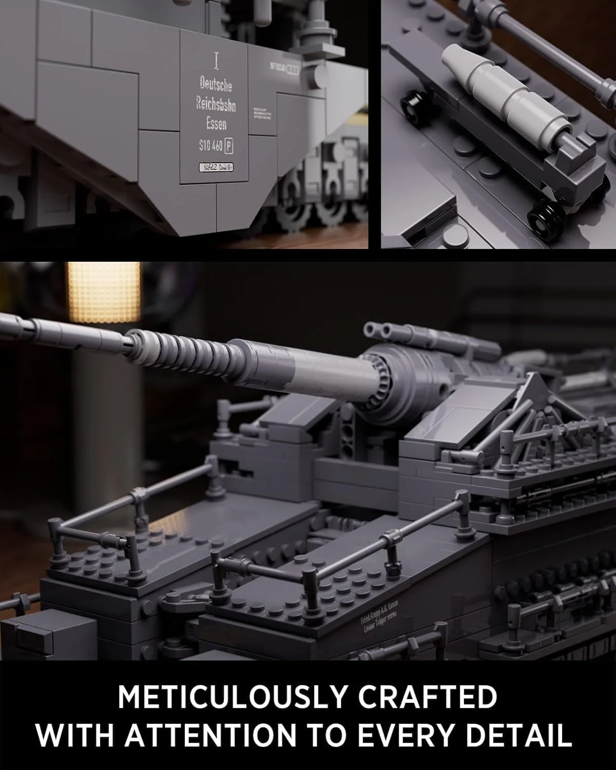 بلوک های گیره نظامی تفنگ ریلی نیفلیز، مدل توپخانه سنگین آلمانی دورا، تفنگ ریلی جنگ جهانی دوم کلکسیونی، هدیه برای مردان (2355 قطعه) بلوک های گیره نظامی تفنگ ریلی نیفلیز، مدل توپخانه سنگین آلمانی دورا، تفنگ ریلی جنگ جهانی دوم کلکسیونی، هدیه برای مردان (2355 قطعه)