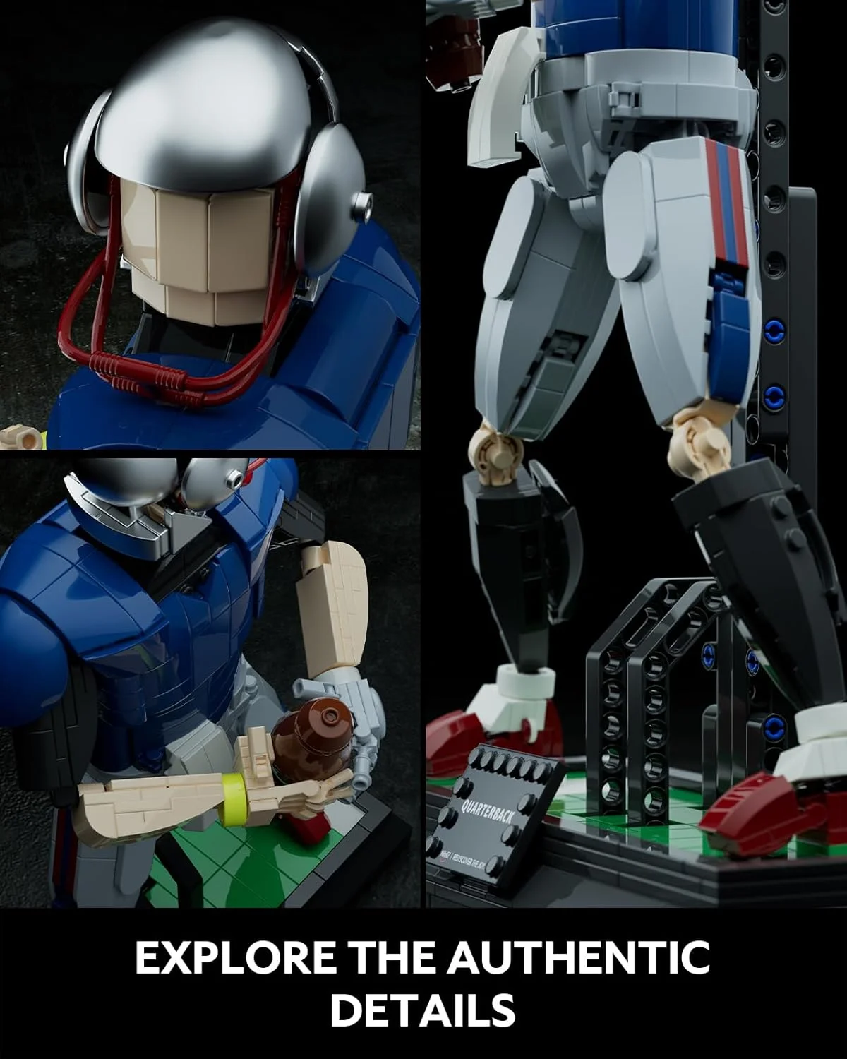 مجموعه ساختنی بازیکن فوتبال Nifeliz برای نمایش، اسباب بازی کلکسیونی برای بزرگسالان و طرفداران فوتبال، دکور خلاقانه منزل یا قطعه مرکزی دفتر، ایده هدیه عالی (660 قطعه، NF10278)