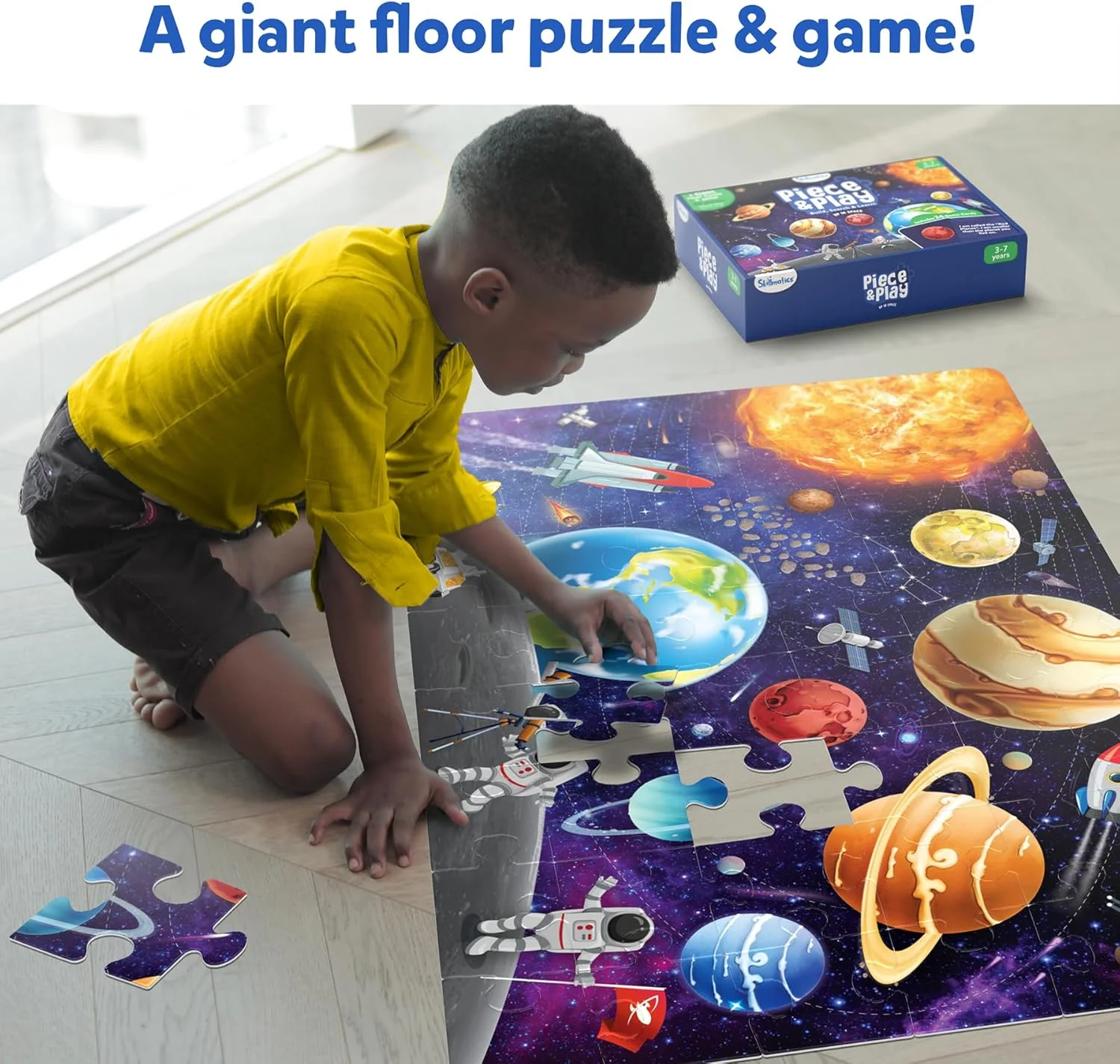 پازل و بازی Skillmatics - پازل فضایی و پازل های مخصوص کودکان نوپا، اسباب بازی آموزشی، هدیه برای پسران و دختران 3، 4، 5، 6، 7 ساله (48 تکه، 2 در 3 فوت) پازل و بازی Skillmatics - پازل فضایی و پازل های مخصوص کودکان نوپا، اسباب بازی آموزشی، هدیه برای پسران و دختران 3، 4، 5، 6، 7 ساله (48 تکه، 2 در 3 فوت)