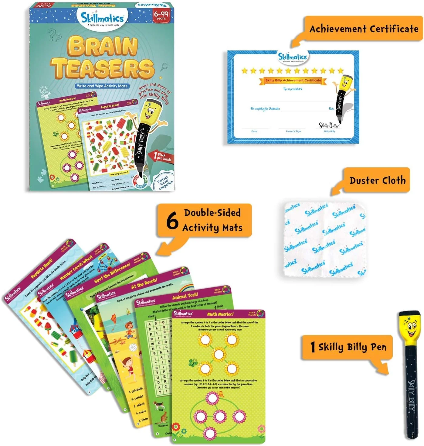 بازی آموزشی Skillmatics: معماهای فکری (۶-۹۹ سال) چند رنگ، Skill45Bts