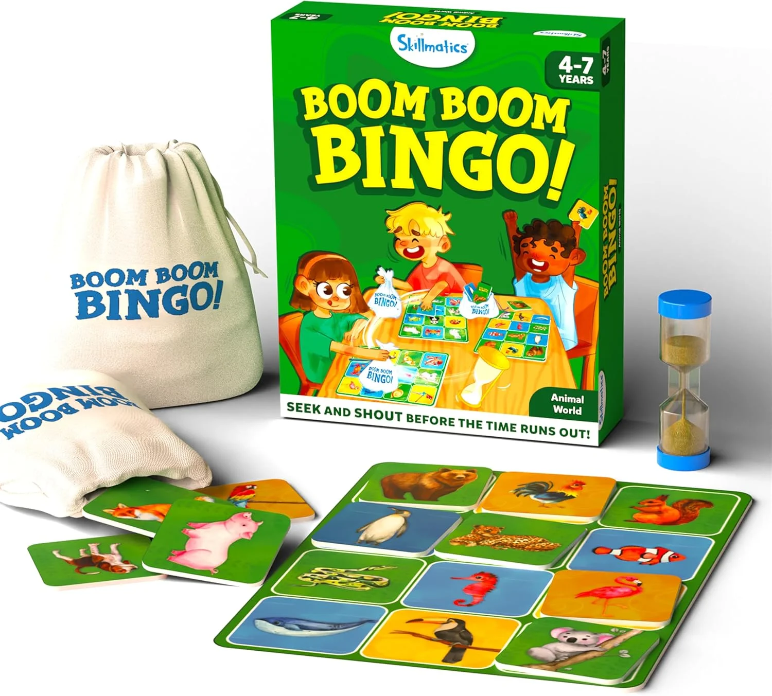 بازی فکری بینگو Skillmatics مدل دنیای حیوانات، بازی تطبیق سریع و سرگرم کننده، مناسب برای پسران و دختران 4 تا 7 سال بازی فکری بینگو Skillmatics مدل دنیای حیوانات، بازی تطبیق سریع و سرگرم کننده، مناسب برای پسران و دختران 4 تا 7 سال
