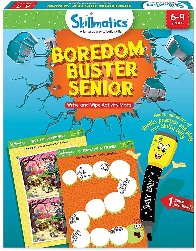 بازی آموزشی اسکیلماتیکس: از بین برنده خستگی بزرگسالان (6-9 سال) | پدهای فعالیت قابل پاک شدن و استفاده مجدد | اسباب بازی مناسب سفر با ماژیک وایت برد | بازی سرگرم کننده برای یادگیری پسران و دختران