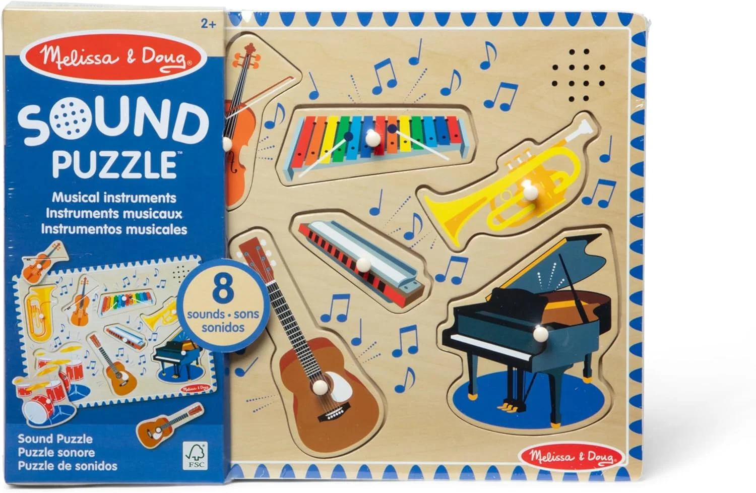 پازل صوتی سازهای موسیقی ملیسا و داگ – پازل چوبی 8 تکه با صداهای واقعی سازها برای تشخیص موسیقی، مهارت های حرکتی ظریف و بازی تعاملی برای کودکان 2 سال به بالا | MD732 پازل صوتی سازهای موسیقی ملیسا و داگ – پازل چوبی 8 تکه با صداهای واقعی سازها برای تشخیص موسیقی، مهارت های حرکتی ظریف و بازی تعاملی برای کودکان 2 سال به بالا | MD732